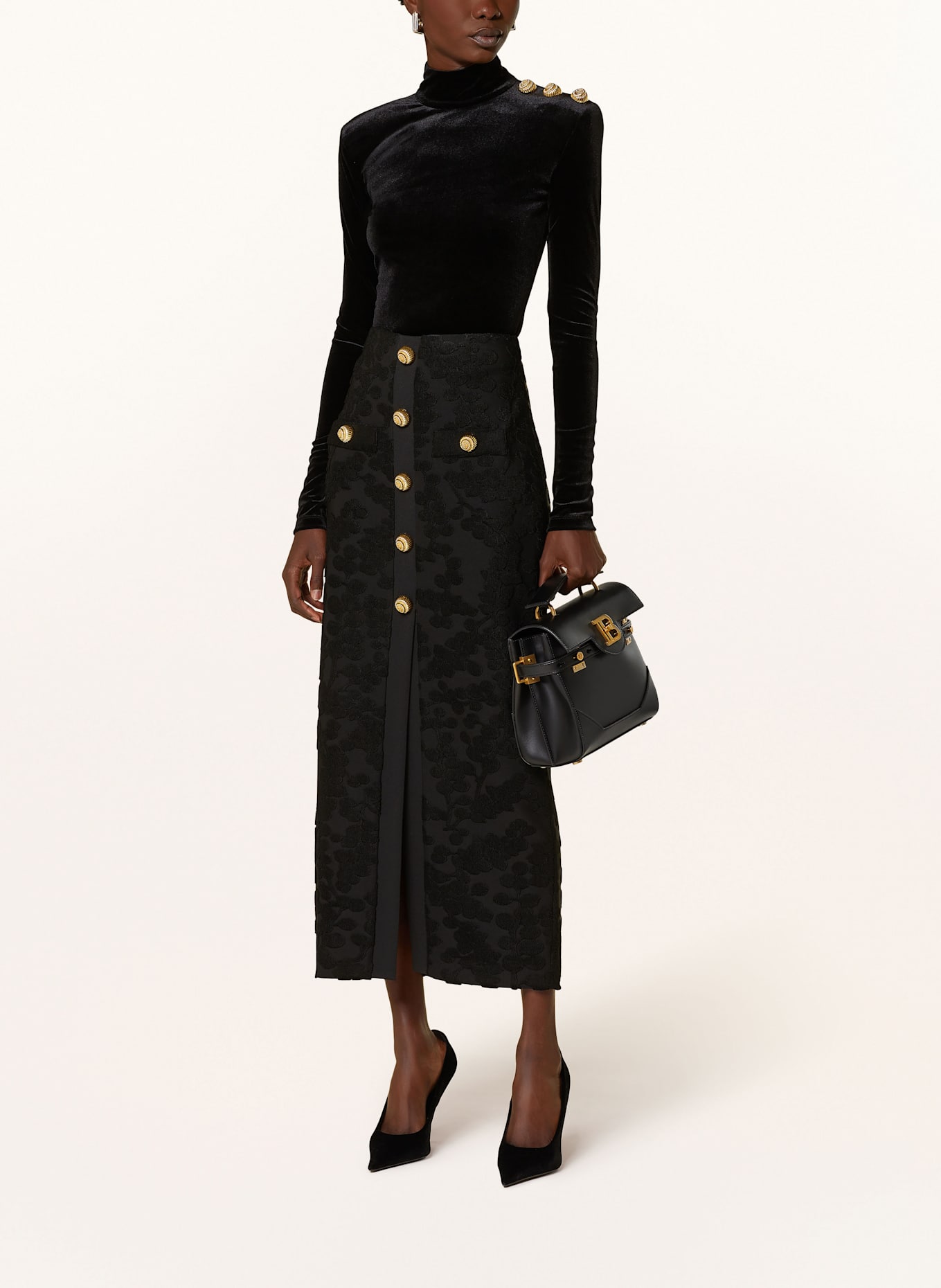 BALMAIN Skirt, Color: BLACK (Image 2)