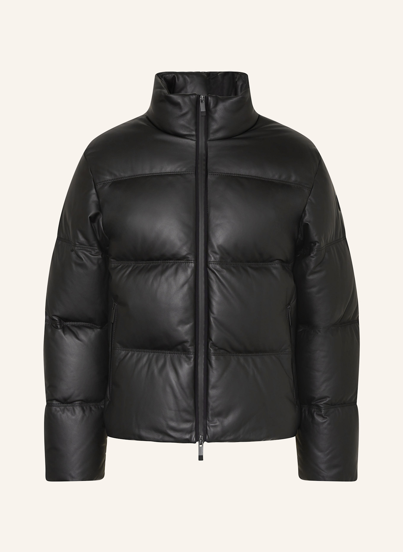 Moncler leather down jacket shop