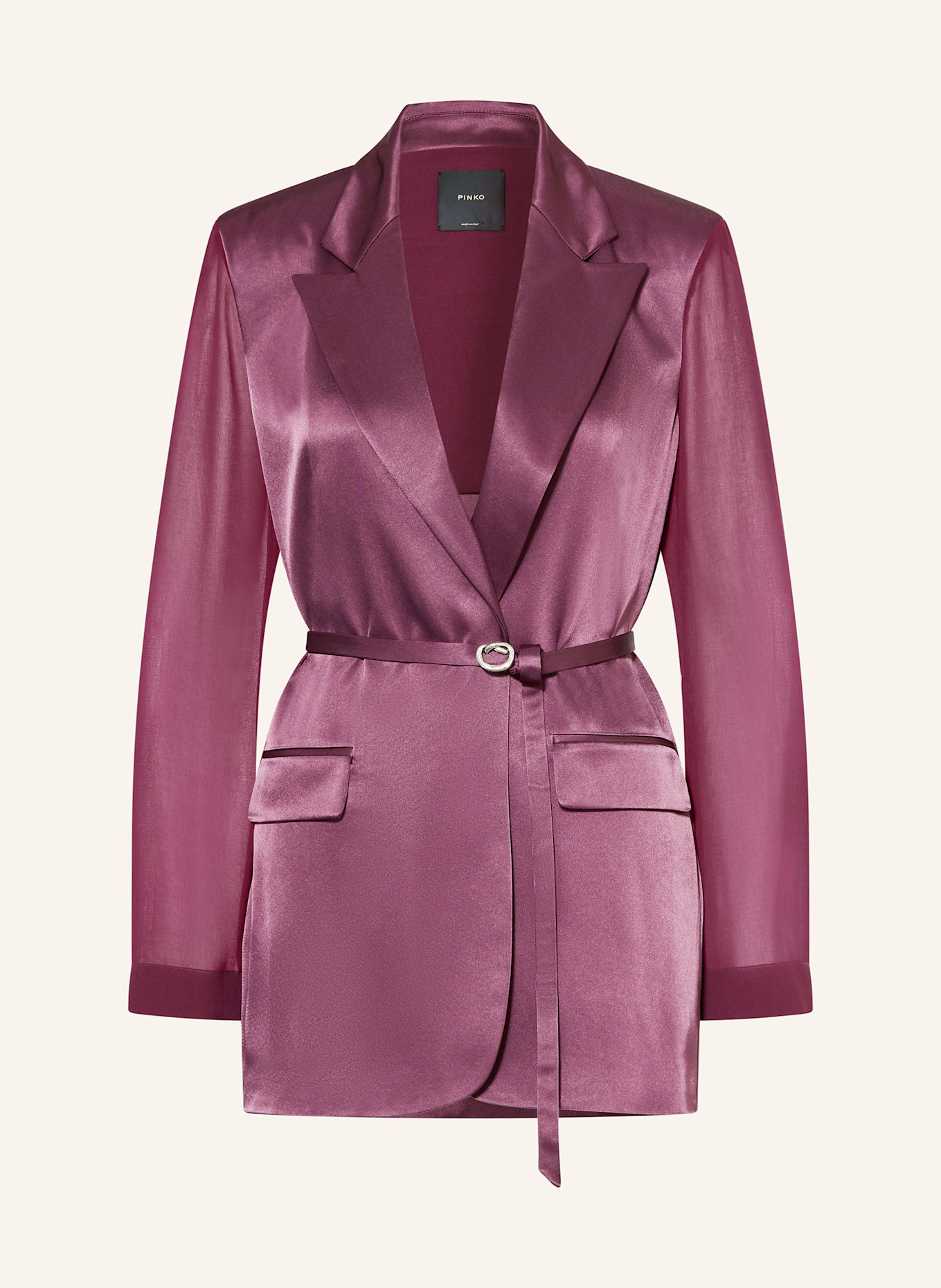PINKO Długi blezer z satyny: FIOLETOWY