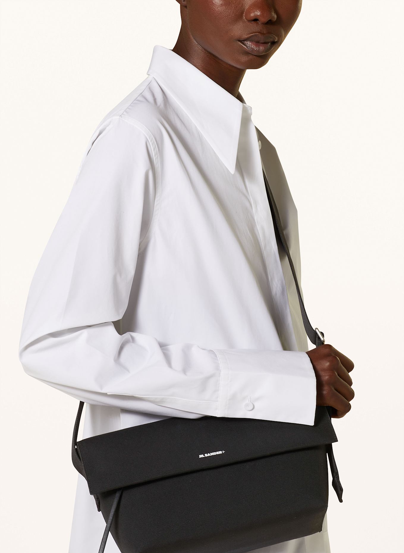 JIL SANDER Umhängetasche UTILITY: SCHWARZ
