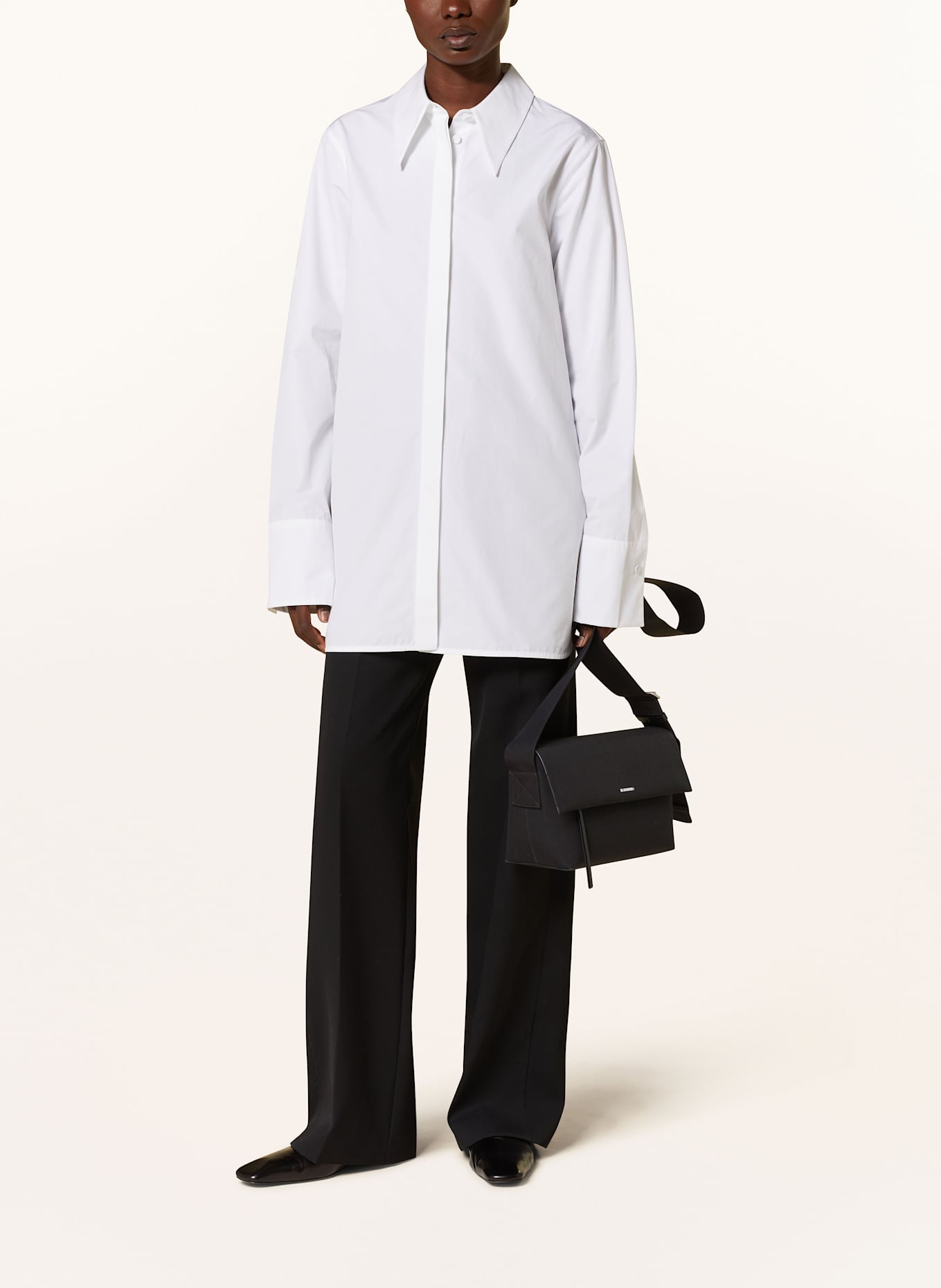 JIL SANDER Umhängetasche UTILITY: SCHWARZ