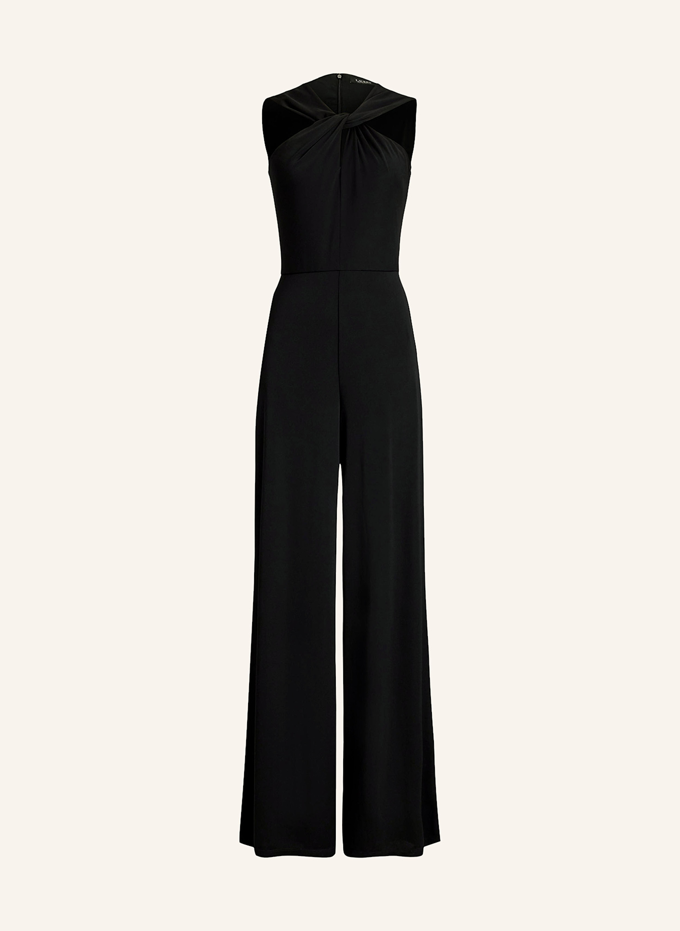 LAUREN RALPH LAUREN Jersey jumpsuit with decorative gems in black