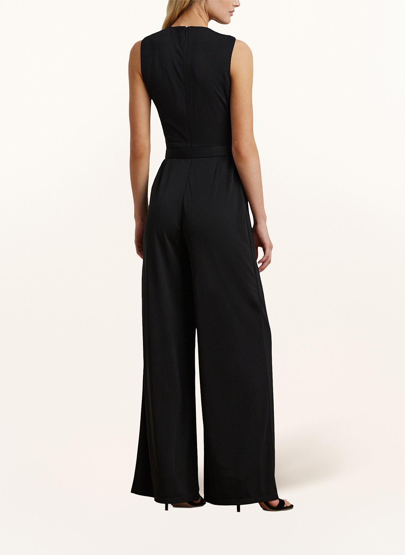LAUREN RALPH LAUREN Jersey jumpsuit with decorative gems: BLACK
