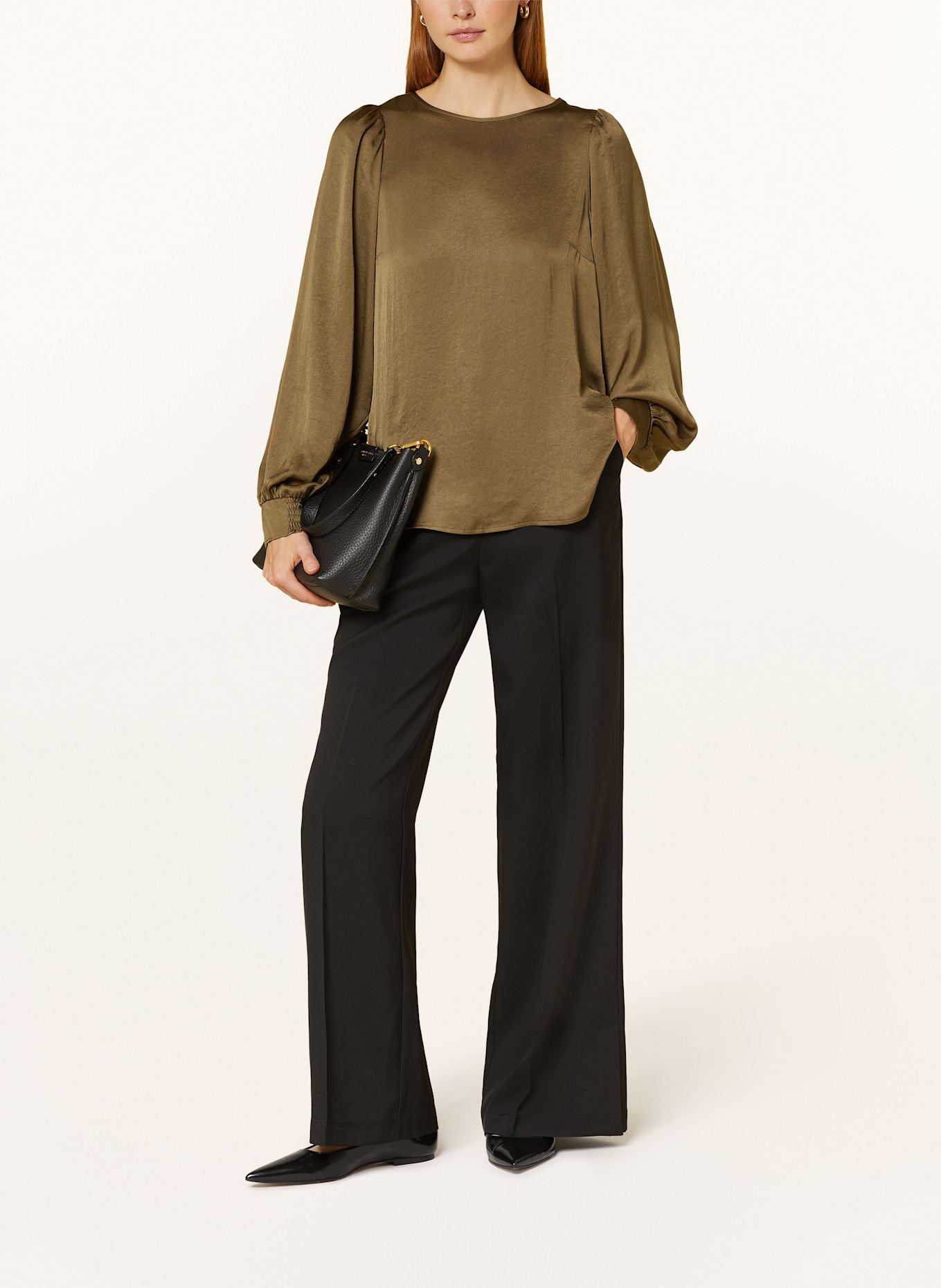 summum woman Blusenshirt aus Satin: KHAKI