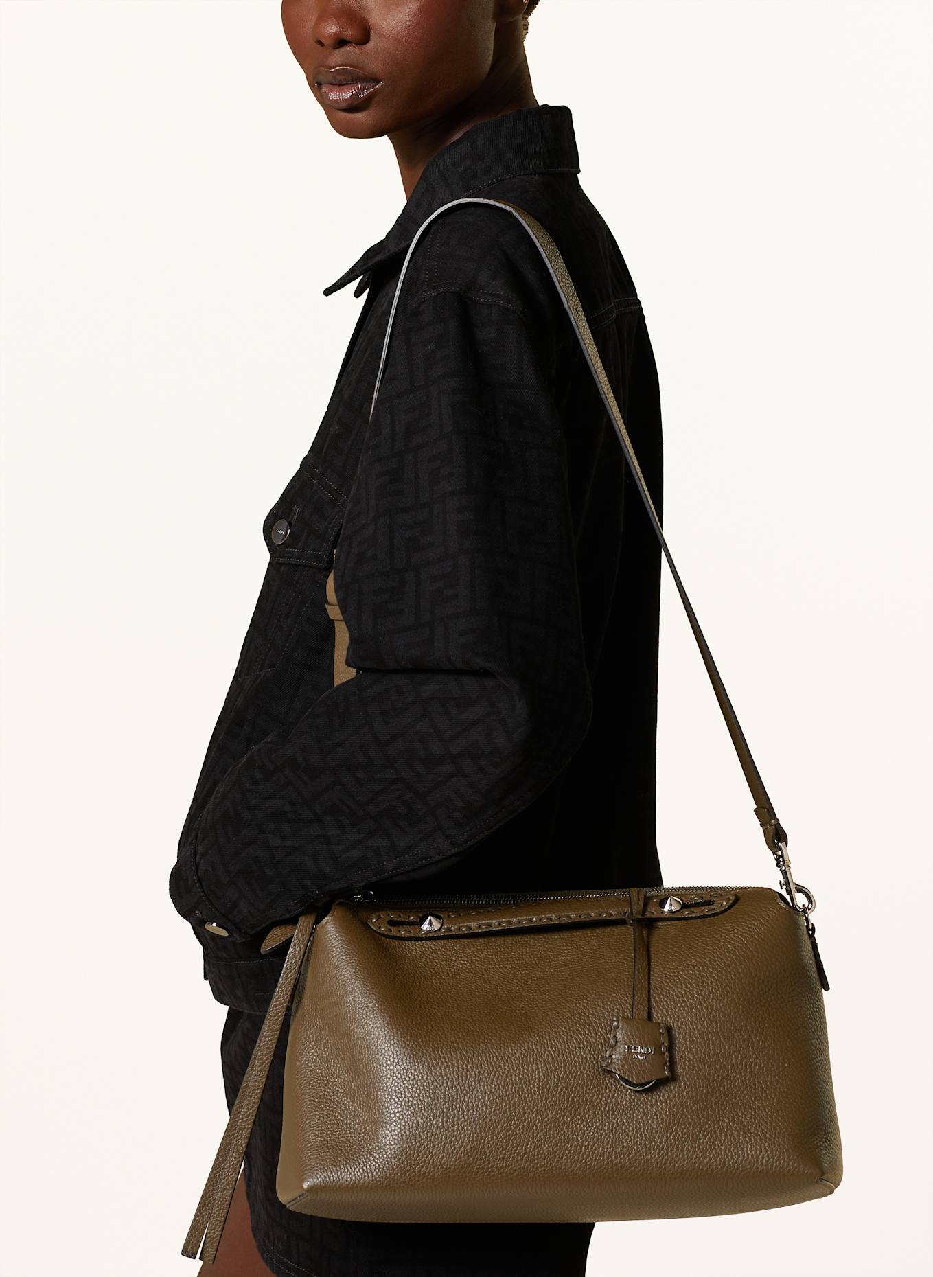 FENDI Handbag BY THE WAY SELLERIA LARGE in khaki