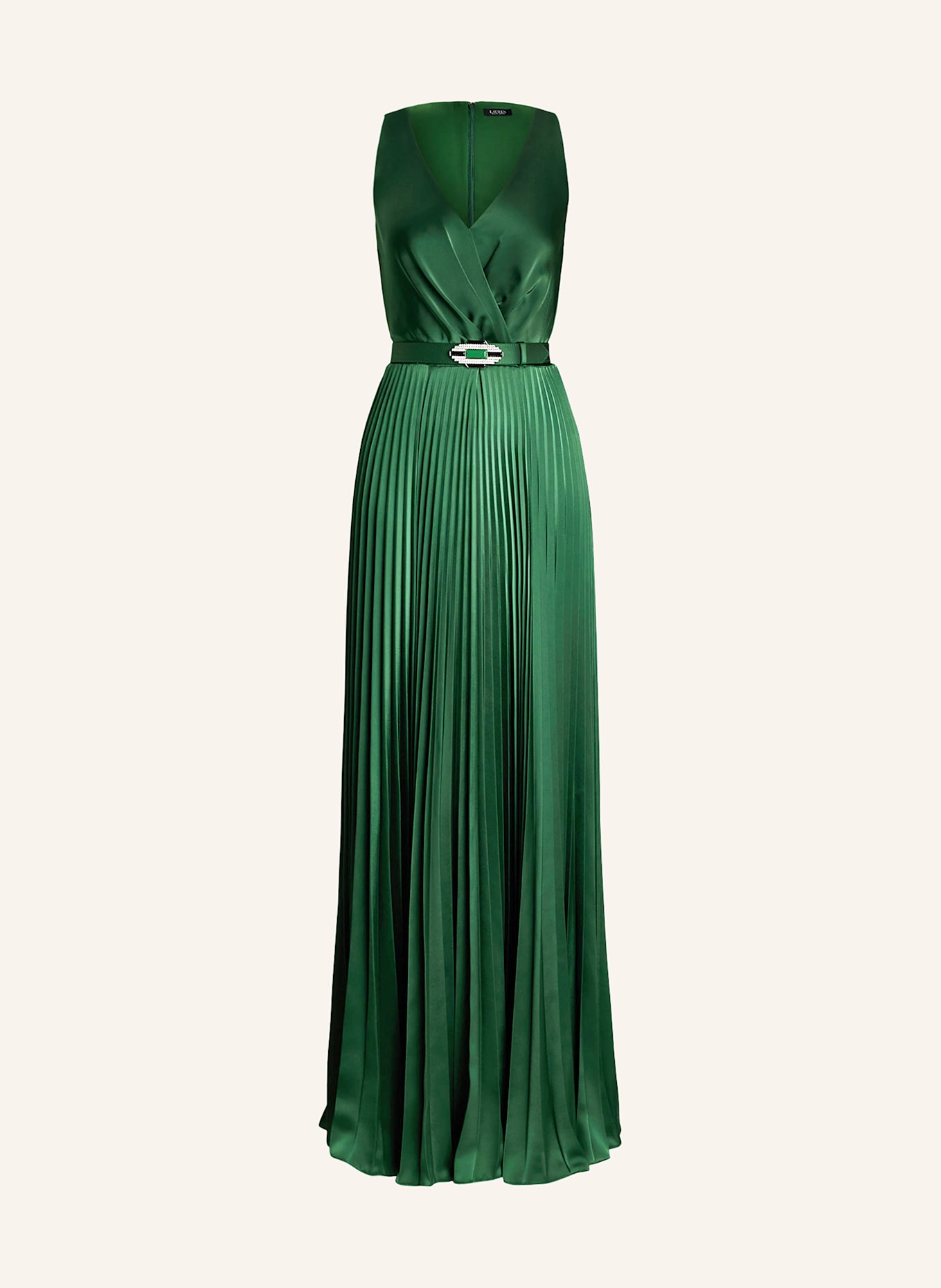 LAUREN RALPH LAUREN Evening dress in wrap look in dark green