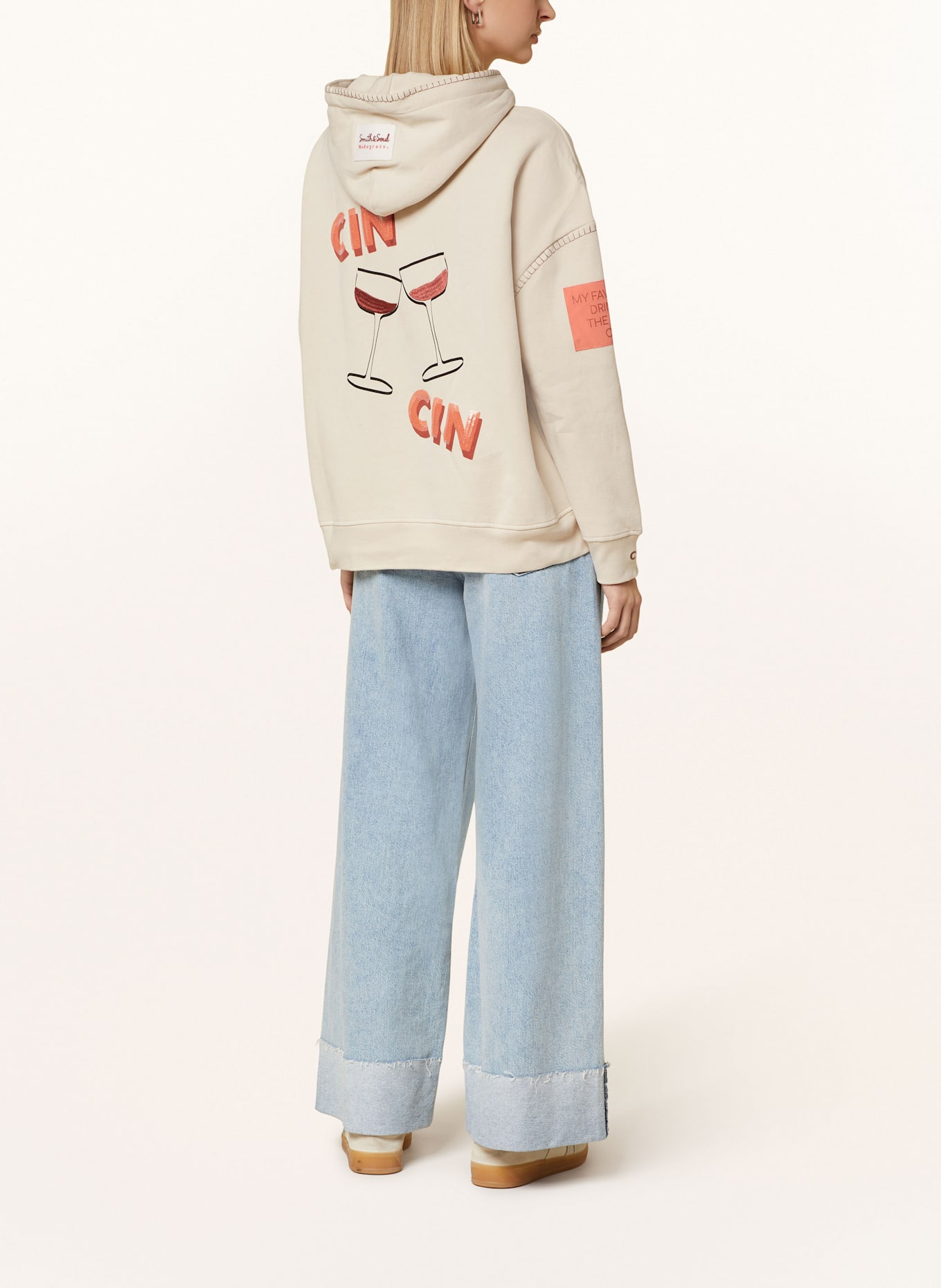 Smith & Soul CRAZY hoodie with sequins, Color: CREAM (Image 3)