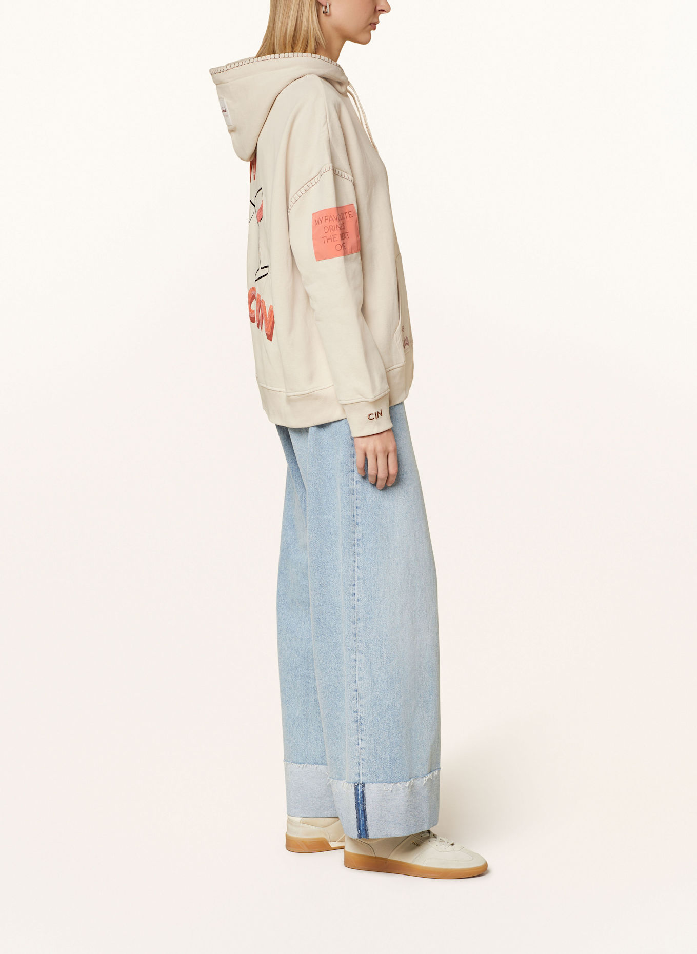 Smith & Soul CRAZY hoodie with sequins, Color: CREAM (Image 4)