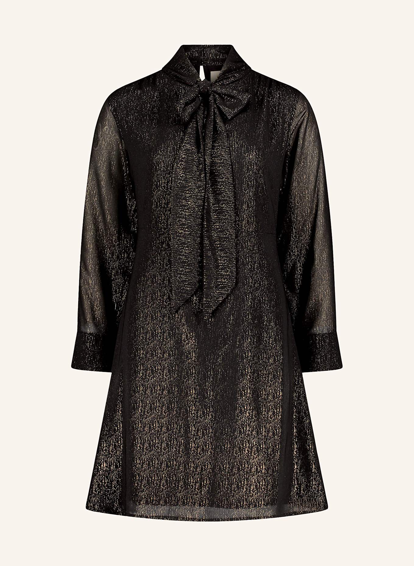 CARTOON Sukienka z kokardą: CZARNY / ZŁOTY