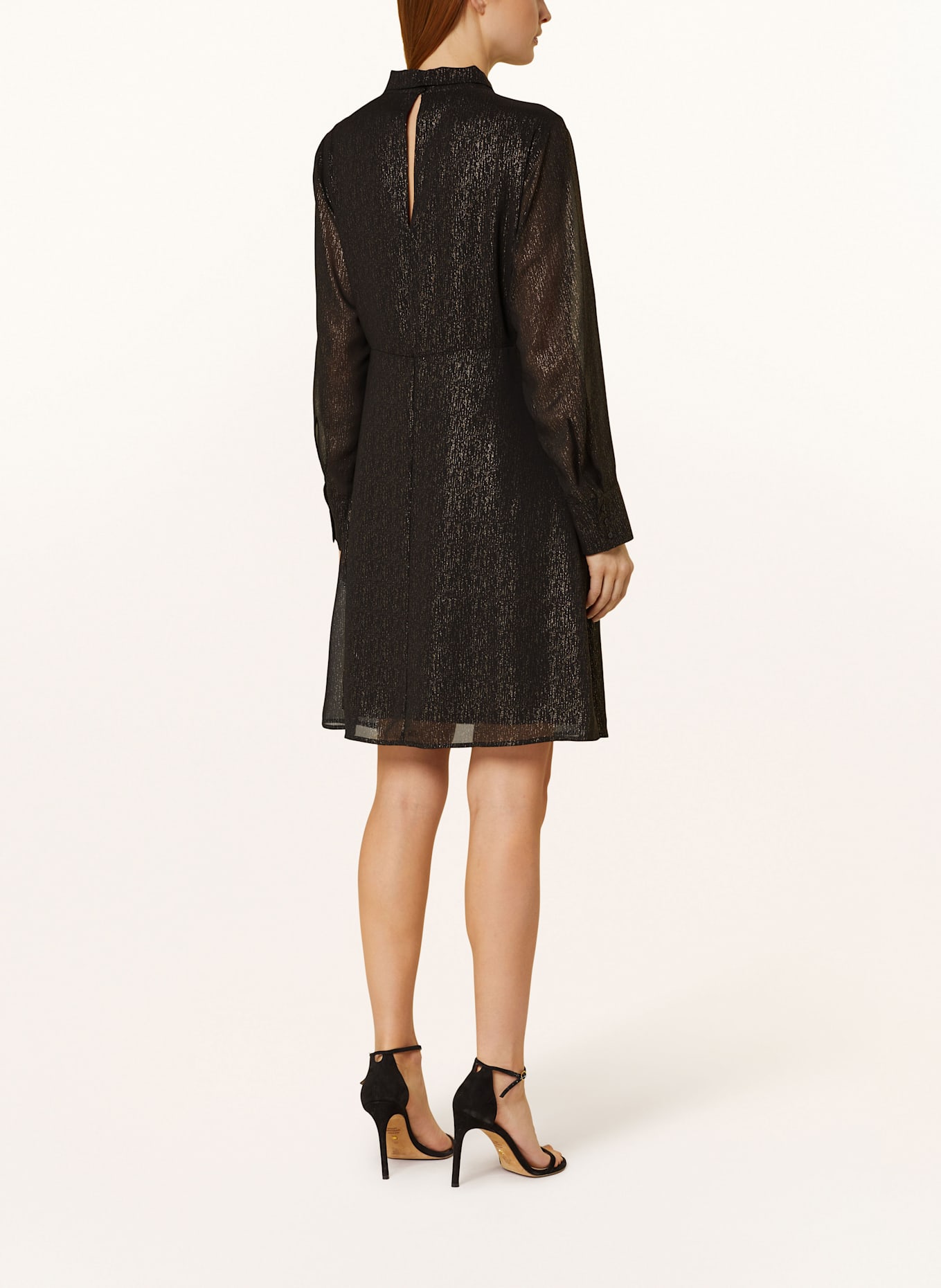 CARTOON Sukienka z kokardą: CZARNY / ZŁOTY