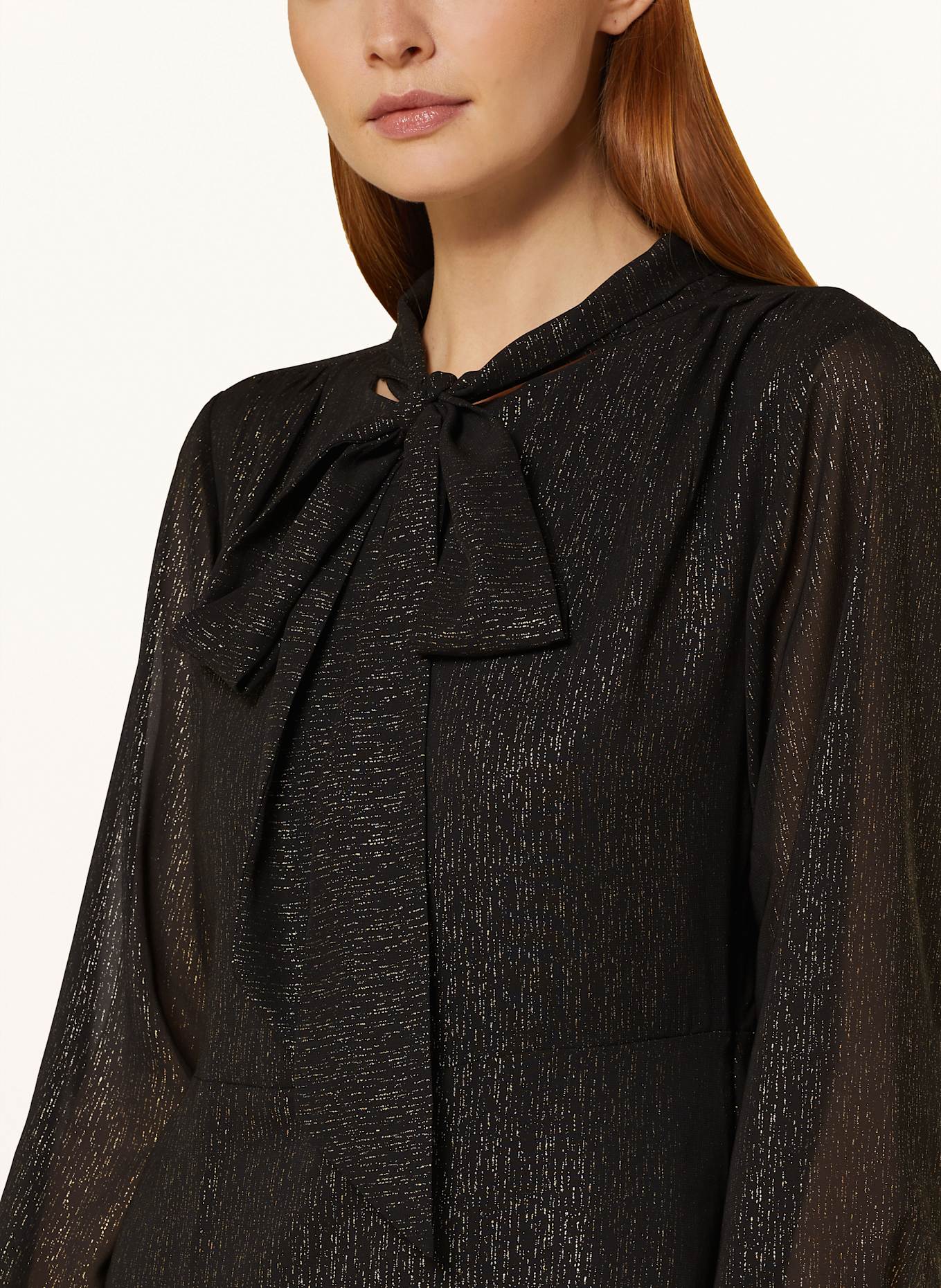 CARTOON Sukienka z kokardą: CZARNY / ZŁOTY