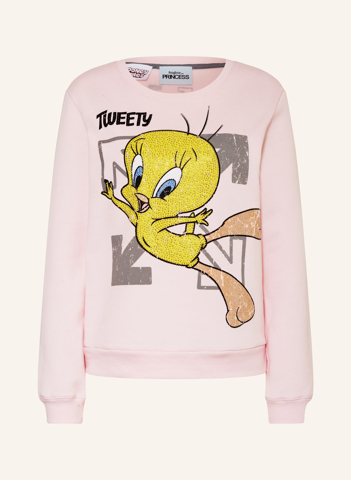 FrogBox Bluza nierozpinana z ozdobnymi kamykami: RÓŻOWY