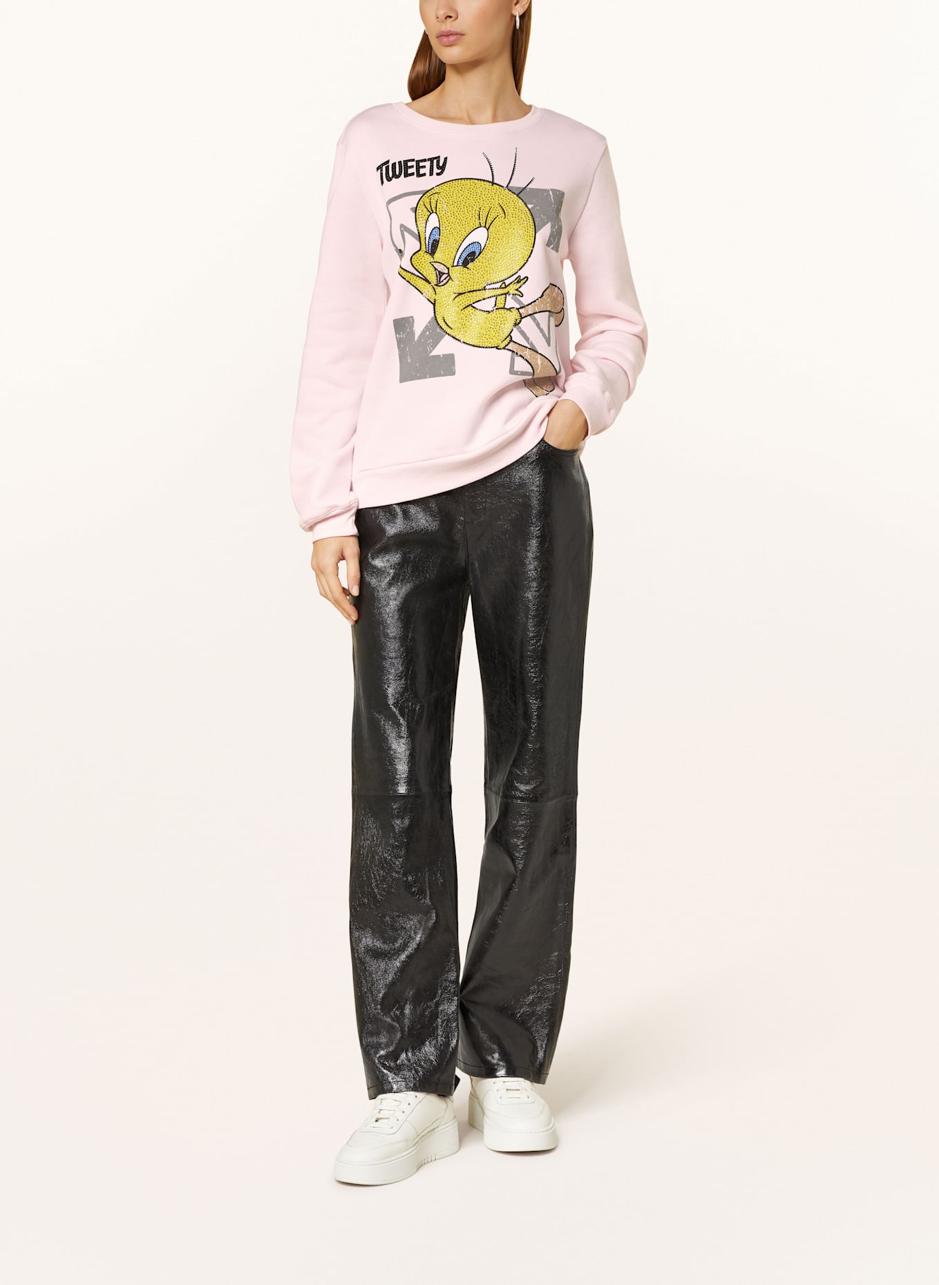 FrogBox Bluza nierozpinana z ozdobnymi kamykami: RÓŻOWY