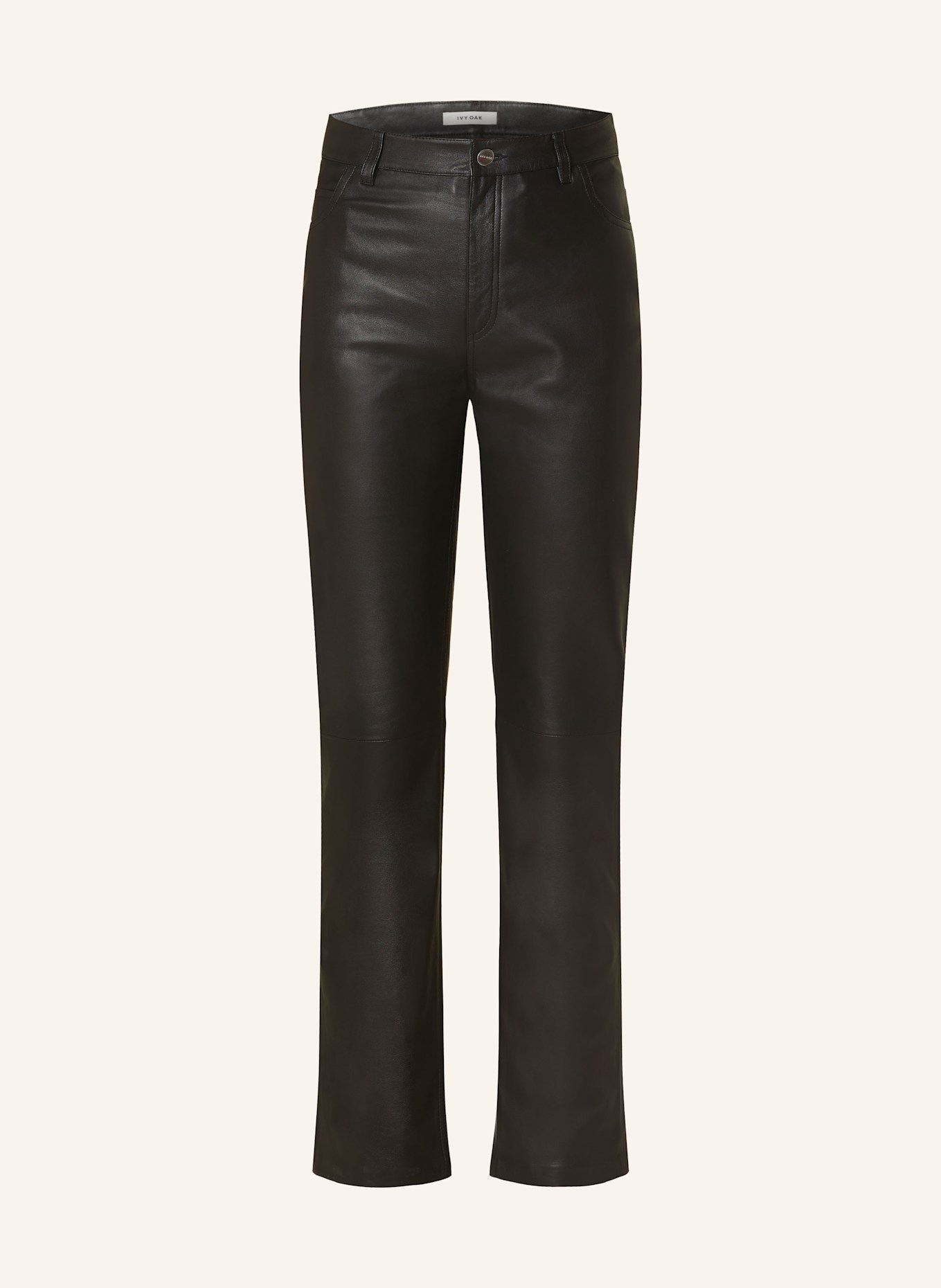 IVY OAK Pantalon en cuir LINDSEY: NOIR