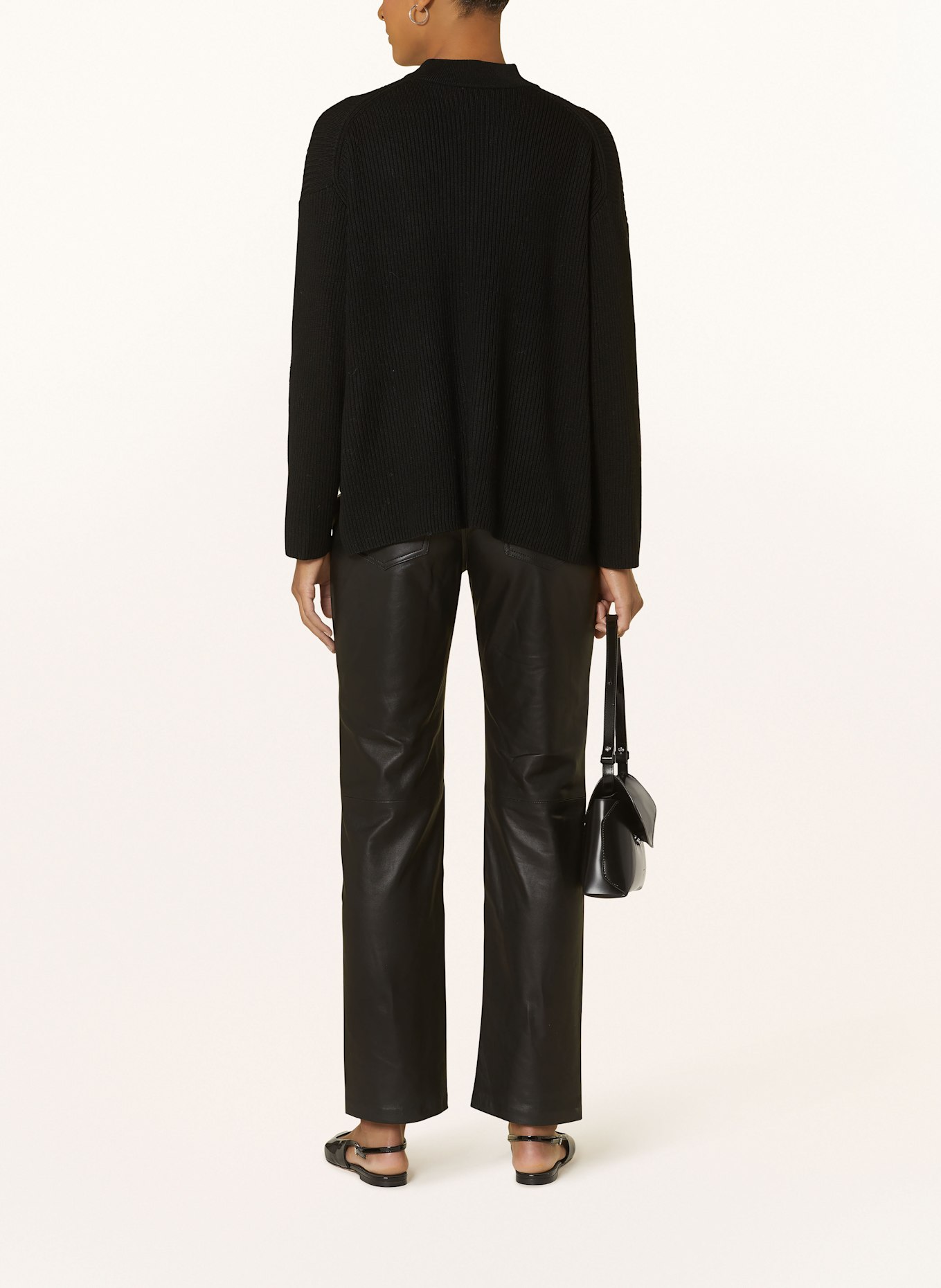 IVY OAK Pantalon en cuir LINDSEY: NOIR