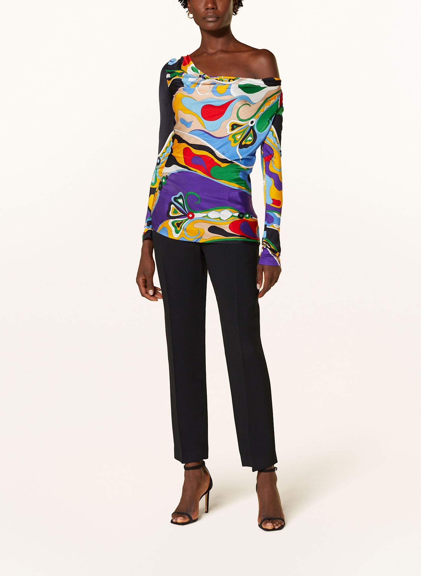 PUCCI Bluzka z satyny: LILA / CZERWONY / JASNONIEBIESKI