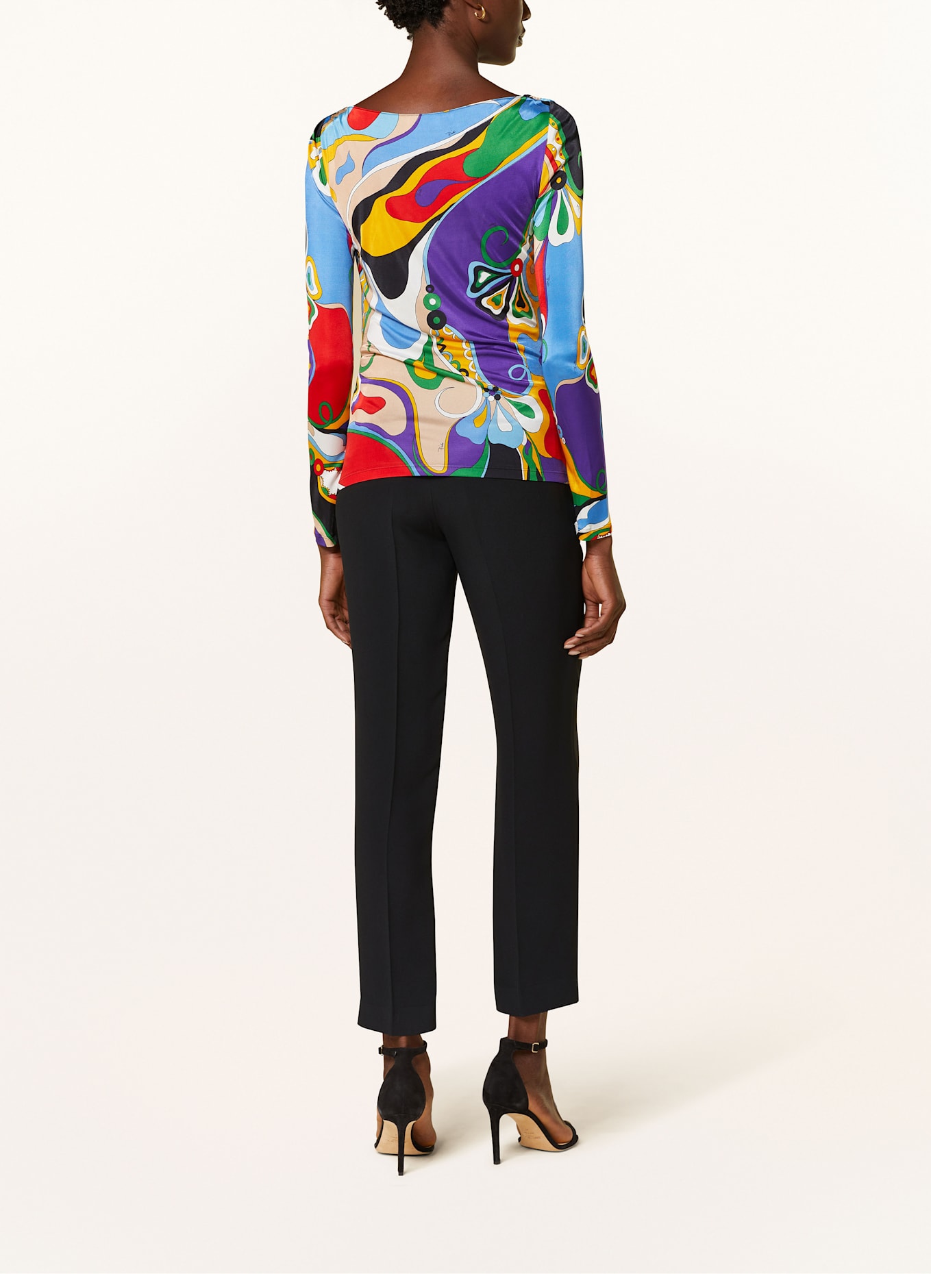 PUCCI Bluzka z satyny: LILA / CZERWONY / JASNONIEBIESKI