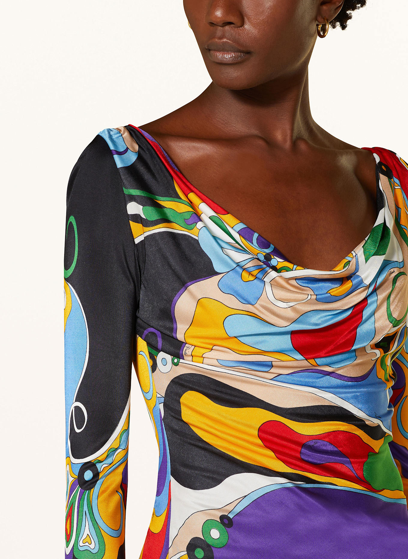 PUCCI Bluzka z satyny: LILA / CZERWONY / JASNONIEBIESKI