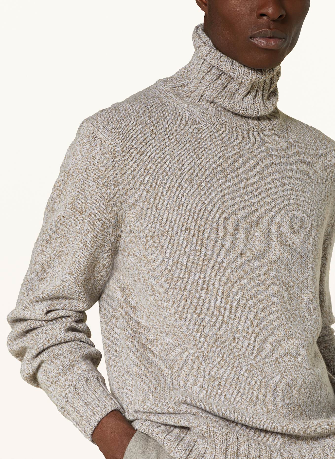 ZEGNA Turtleneck sweater in cashmere in beige gray