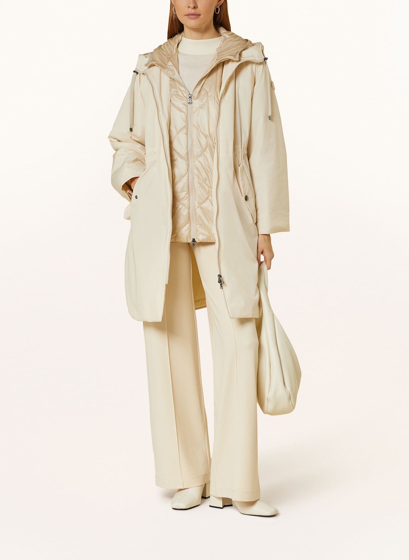 BOGNER ROXANE parka with removable panel: CREAM