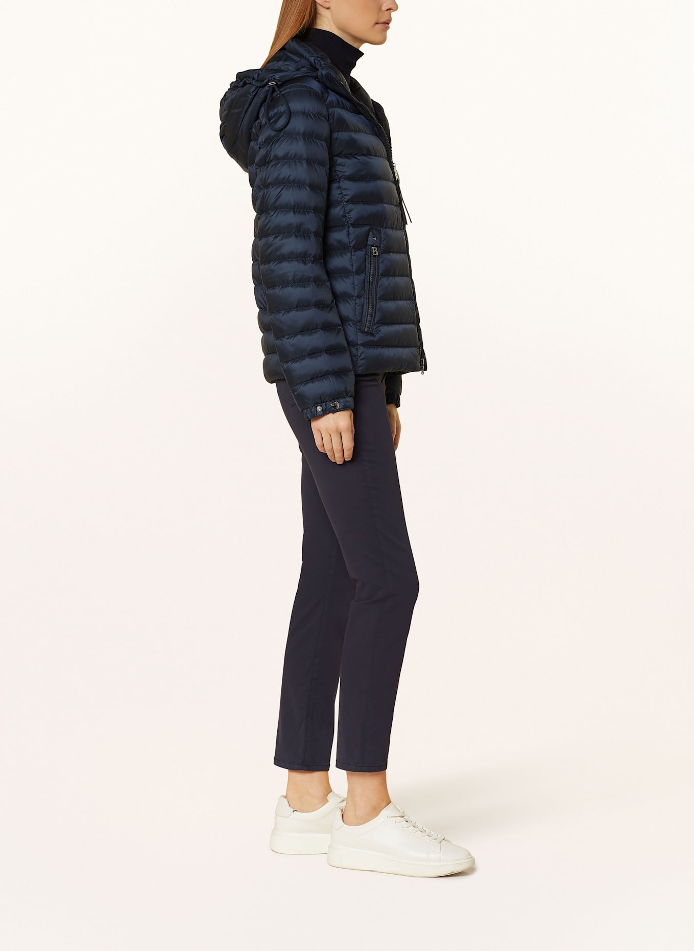 BOGNER FARAH down jacket with detachable hood: DARK BLUE