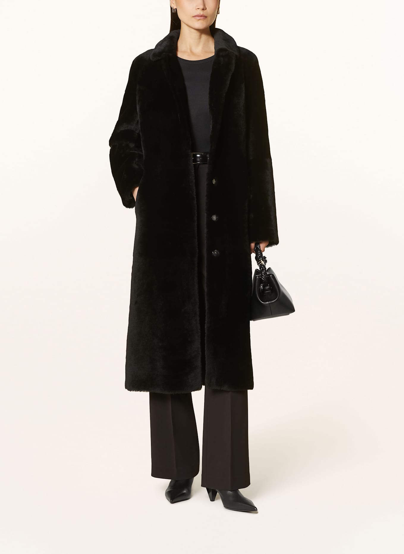 MRS & HUGS Ledermantel zum Wenden: SCHWARZ