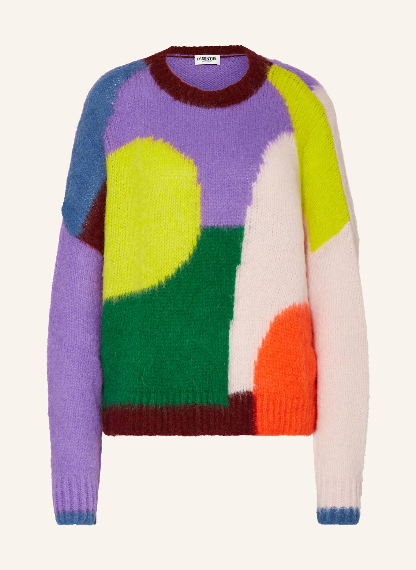 ESSENTIEL ANTWERP Pullover GROUPIE: GRÜN / LILA / GELB