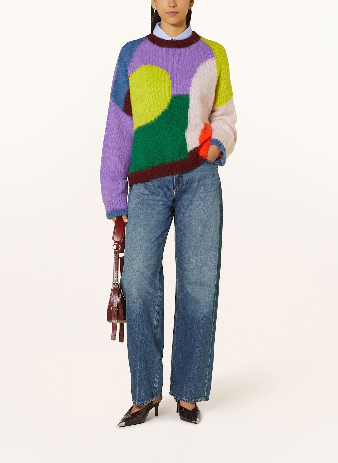 ESSENTIEL ANTWERP Pullover GROUPIE: GRÜN / LILA / GELB