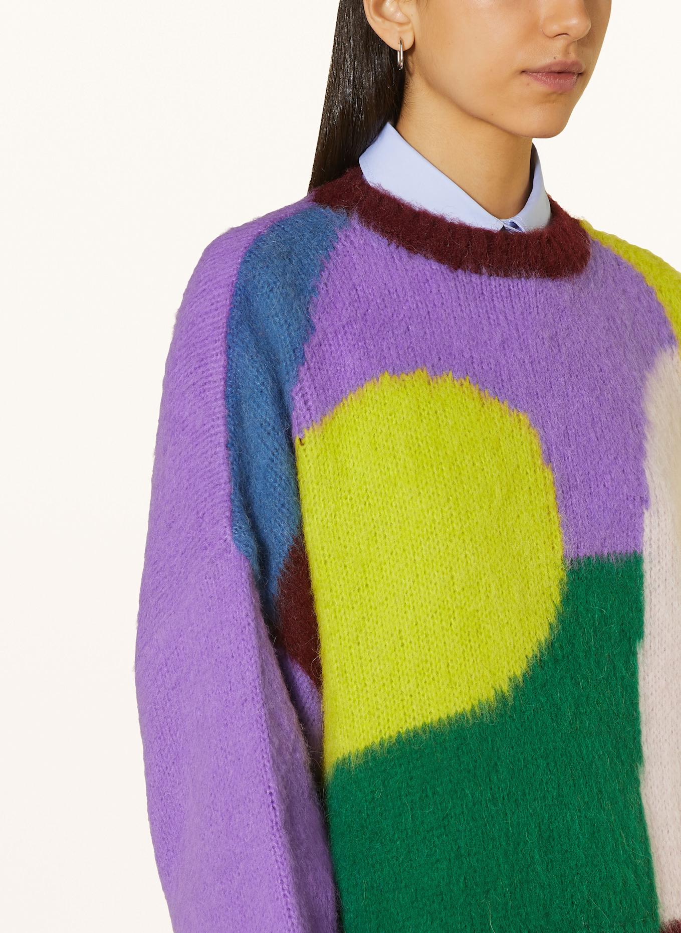 ESSENTIEL ANTWERP Pullover GROUPIE: GRÜN / LILA / GELB