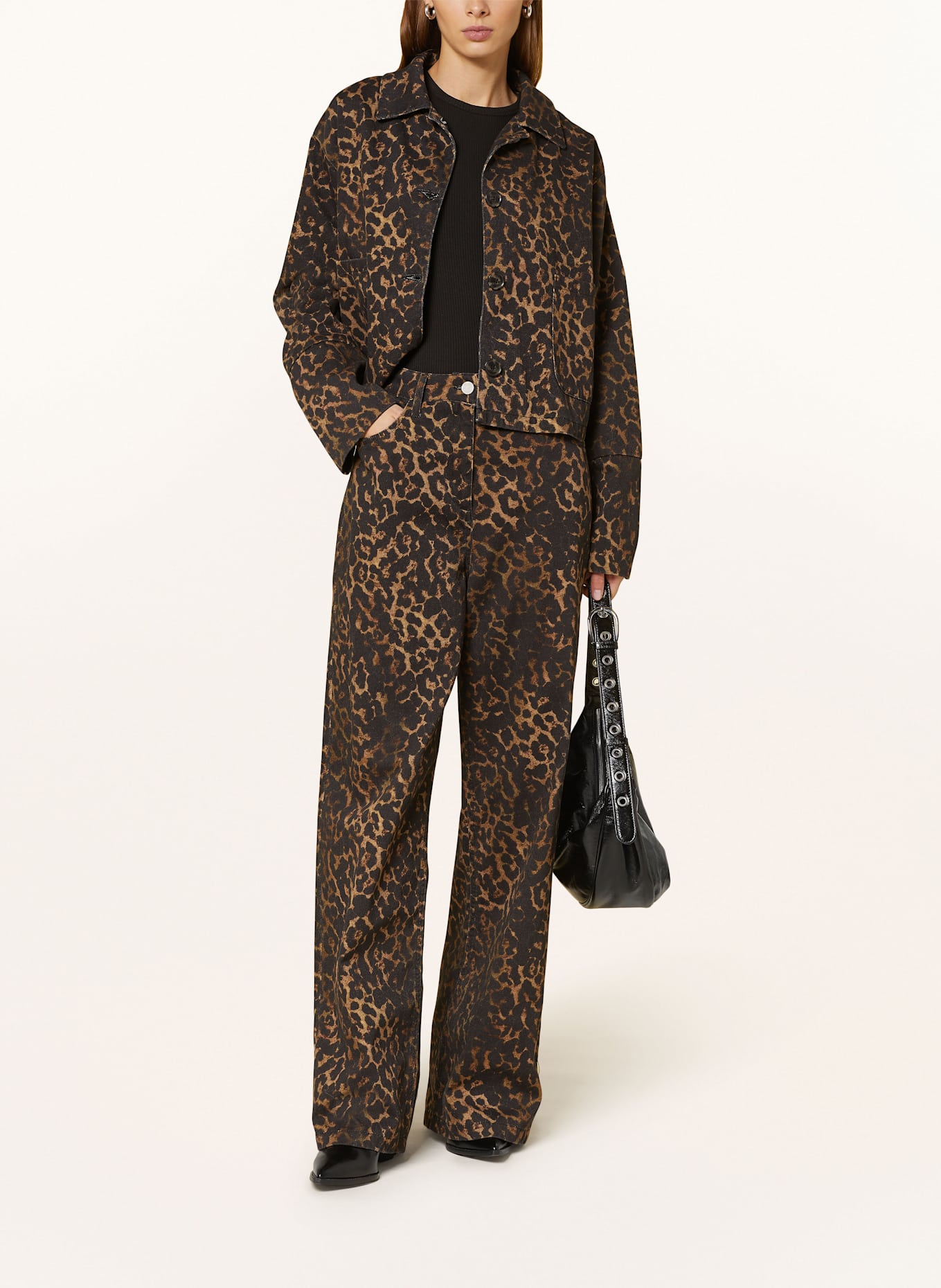 STUDIO AR Straight Jeans AGNES: LEOPARD