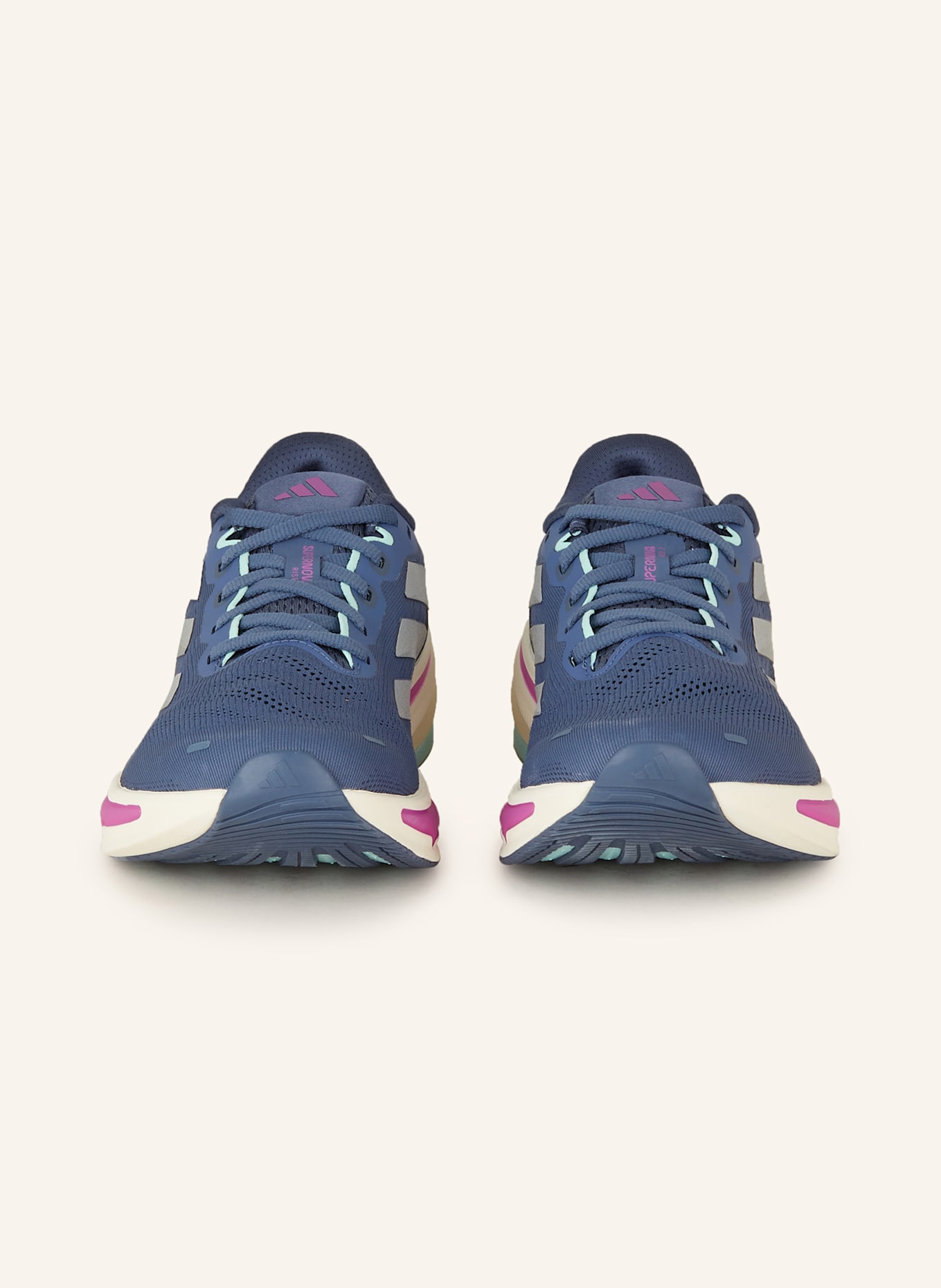 adidas SUPERNOVA RISE 2 LAUFSCHUH: BLAUGRAU/ GRAU/ MINT