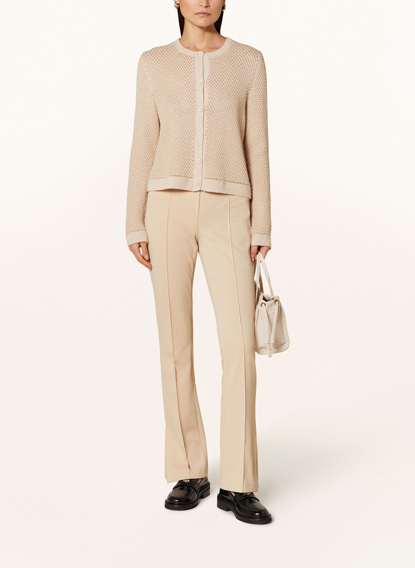 MARC CAIN Strickjacke mit Glitzergarn: GOLD