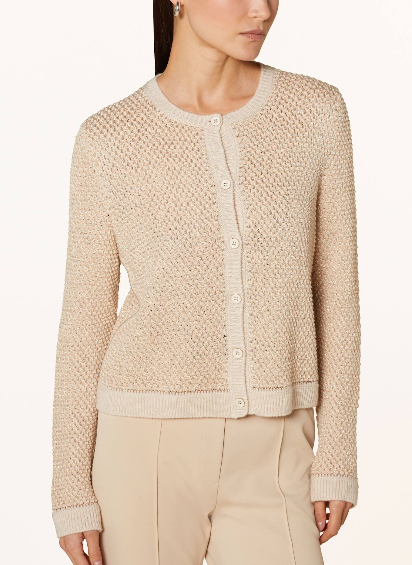 MARC CAIN Strickjacke mit Glitzergarn: GOLD