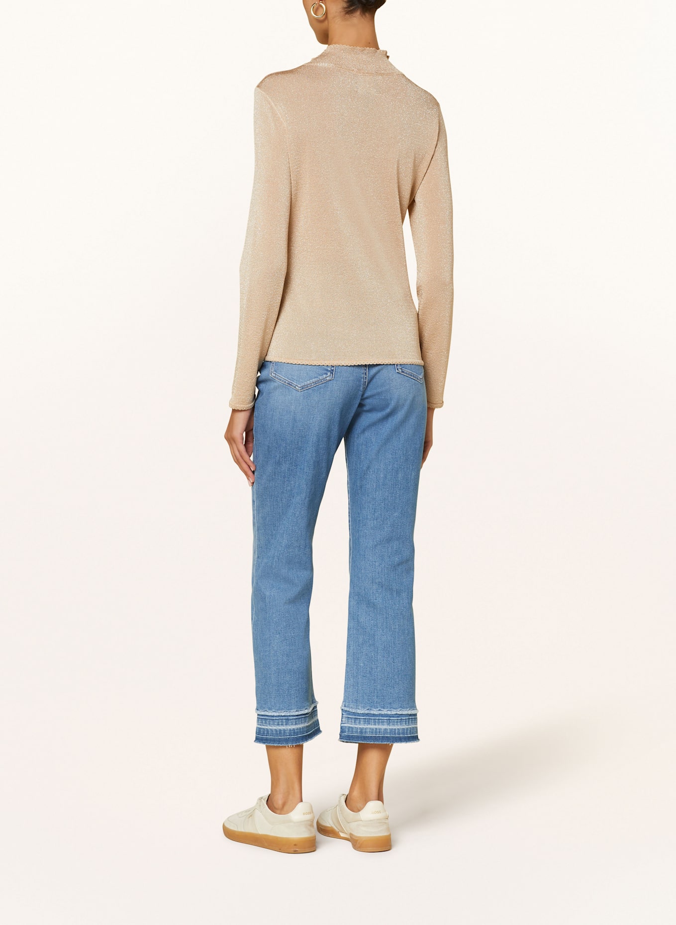 MARC CAIN Pullover mit Glitzergarn: GOLD