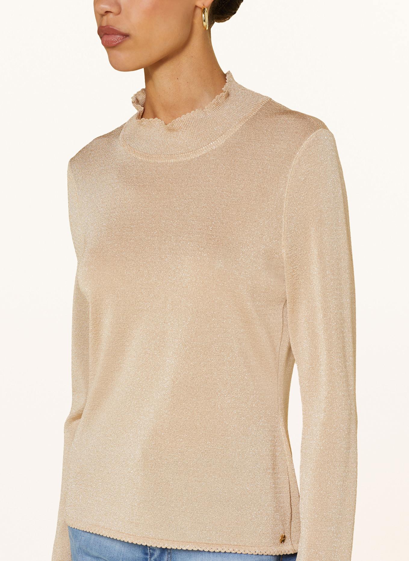 MARC CAIN Pullover mit Glitzergarn: GOLD