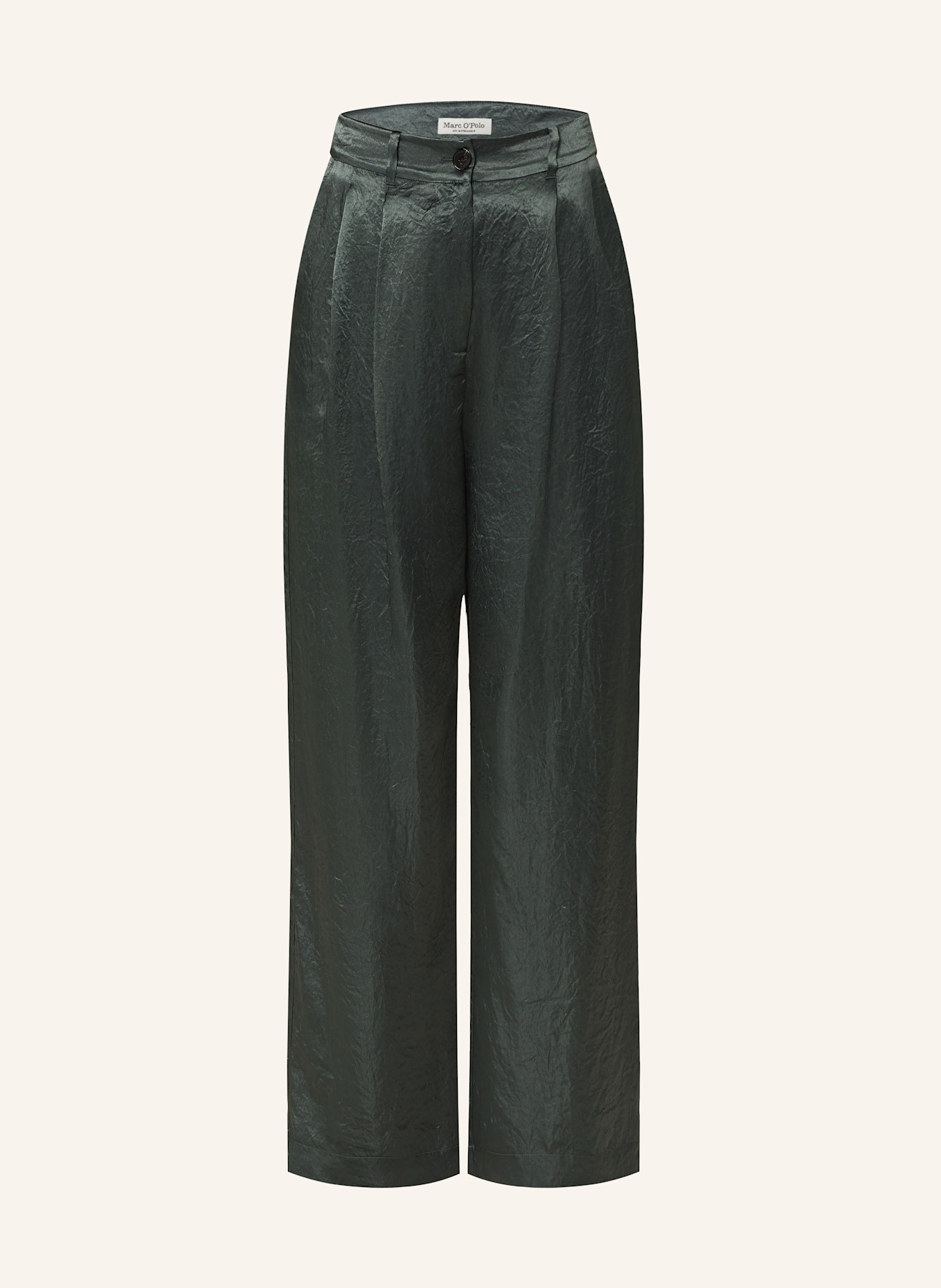 Marc O'Polo Marlenehose aus Satin: DUNKELGRÜN