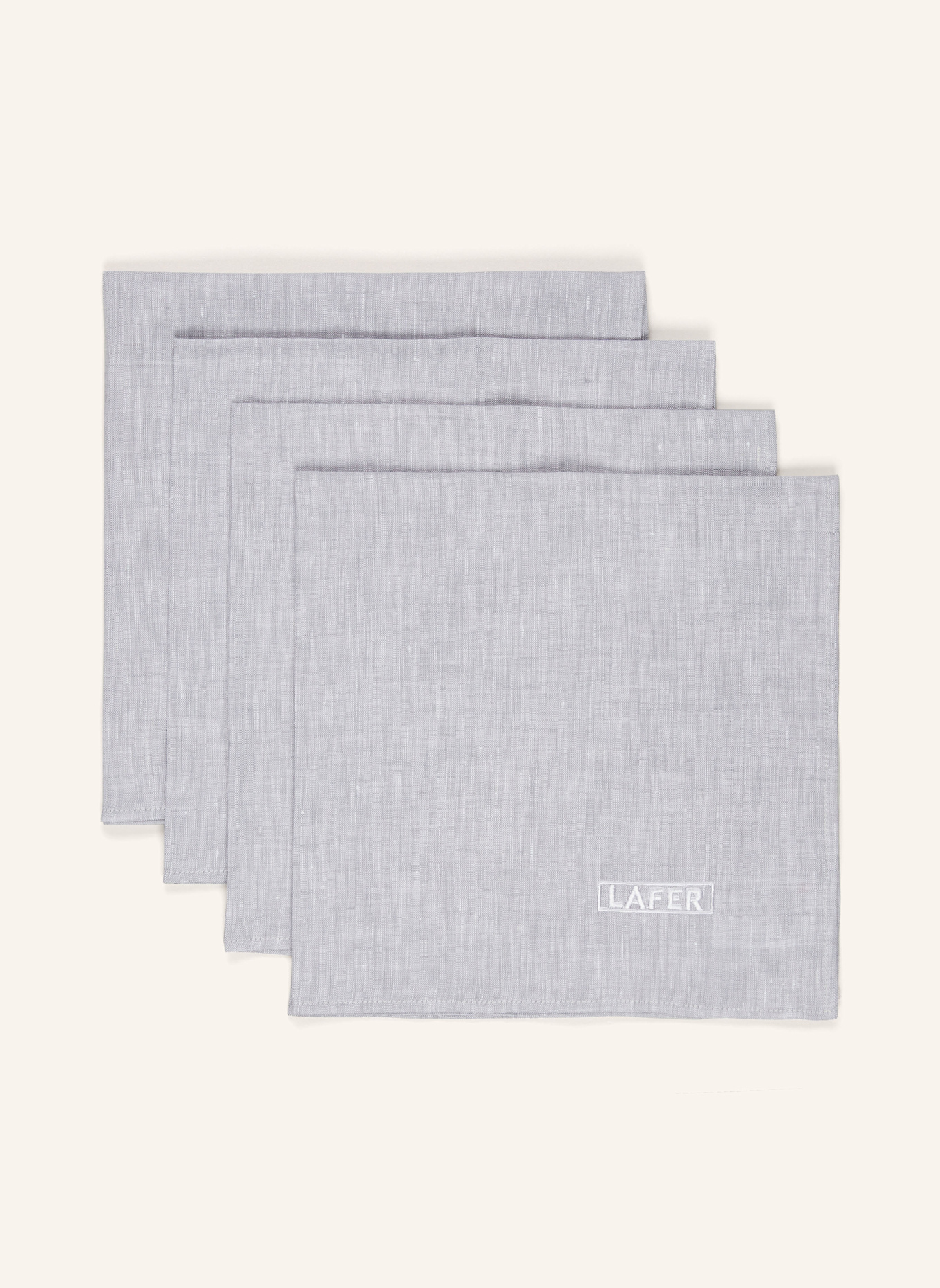 JOHANN LAFER EDITION 4er-Set Stoffservietten aus Leinen: GRAU