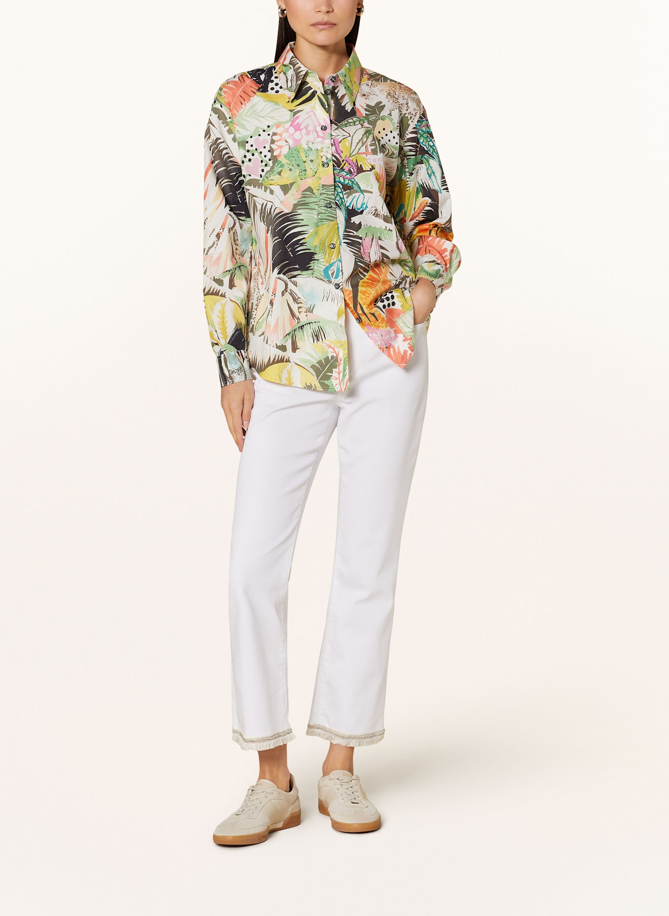 MARC CAIN Jeans FORLI mit Schmucksteinen: WEISS