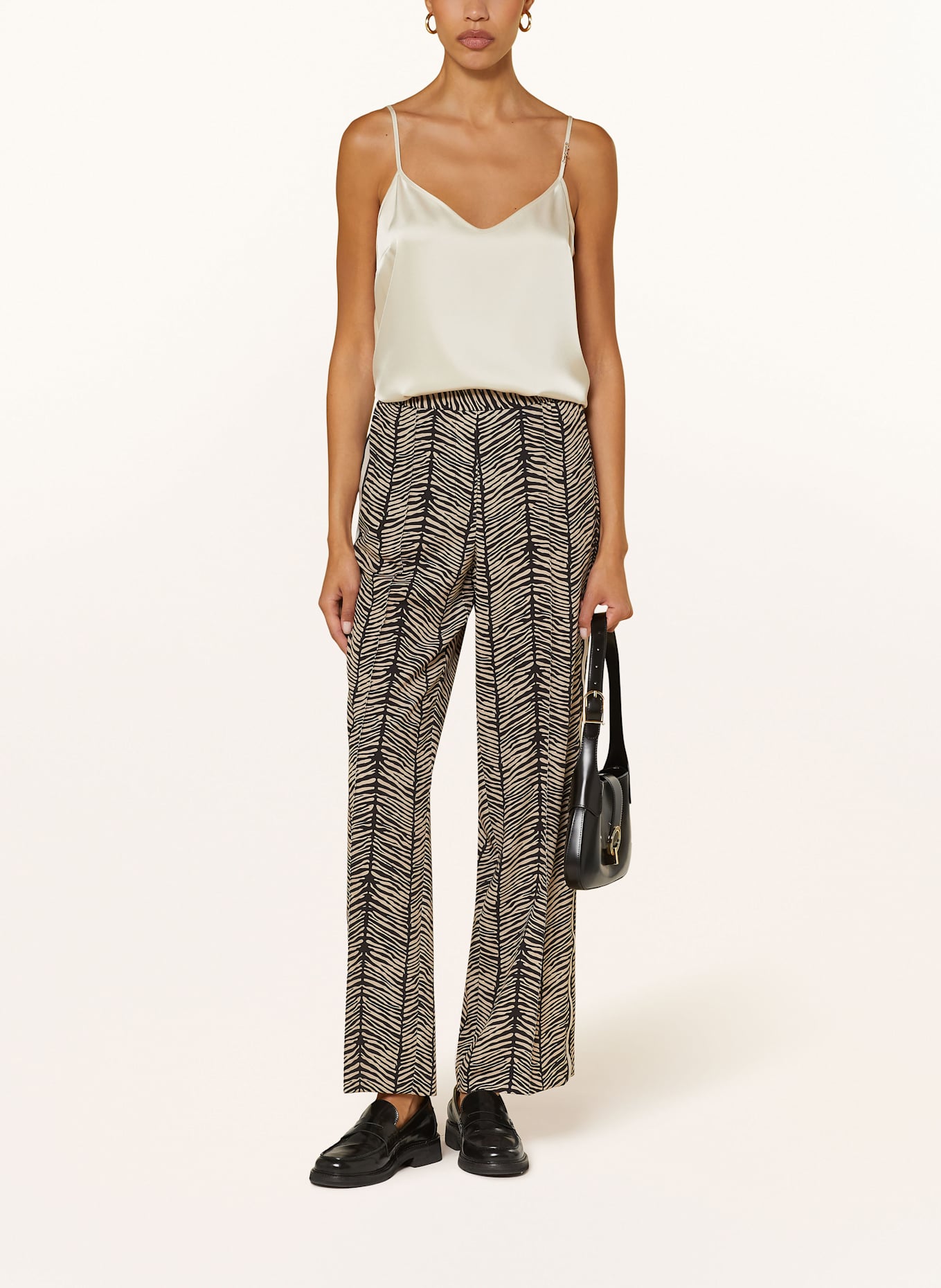 MARC CAIN Marlenehose WASHINGTON mit Galonstreifen: 900 BLACK