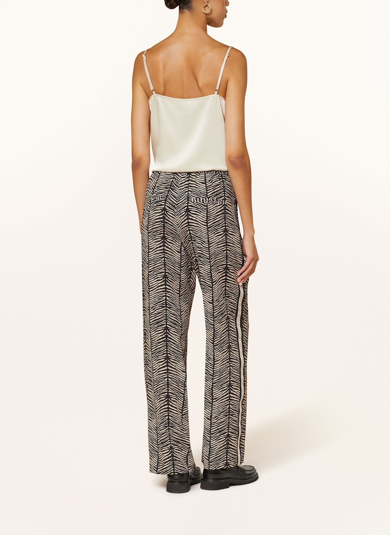 MARC CAIN Marlenehose WASHINGTON mit Galonstreifen: 900 BLACK