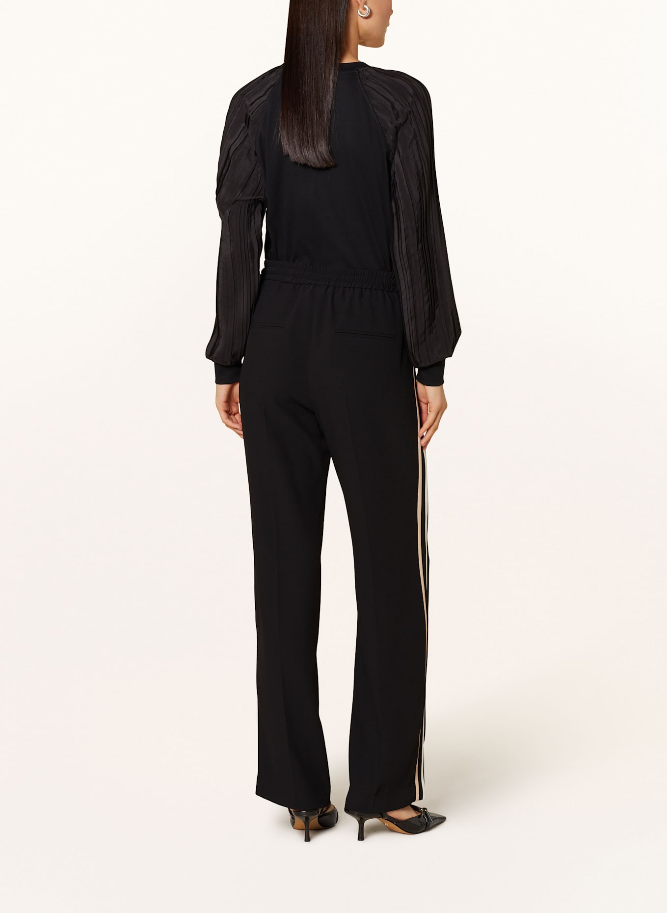 MARC CAIN Wide leg trousers WASHINGTON: 900 BLACK