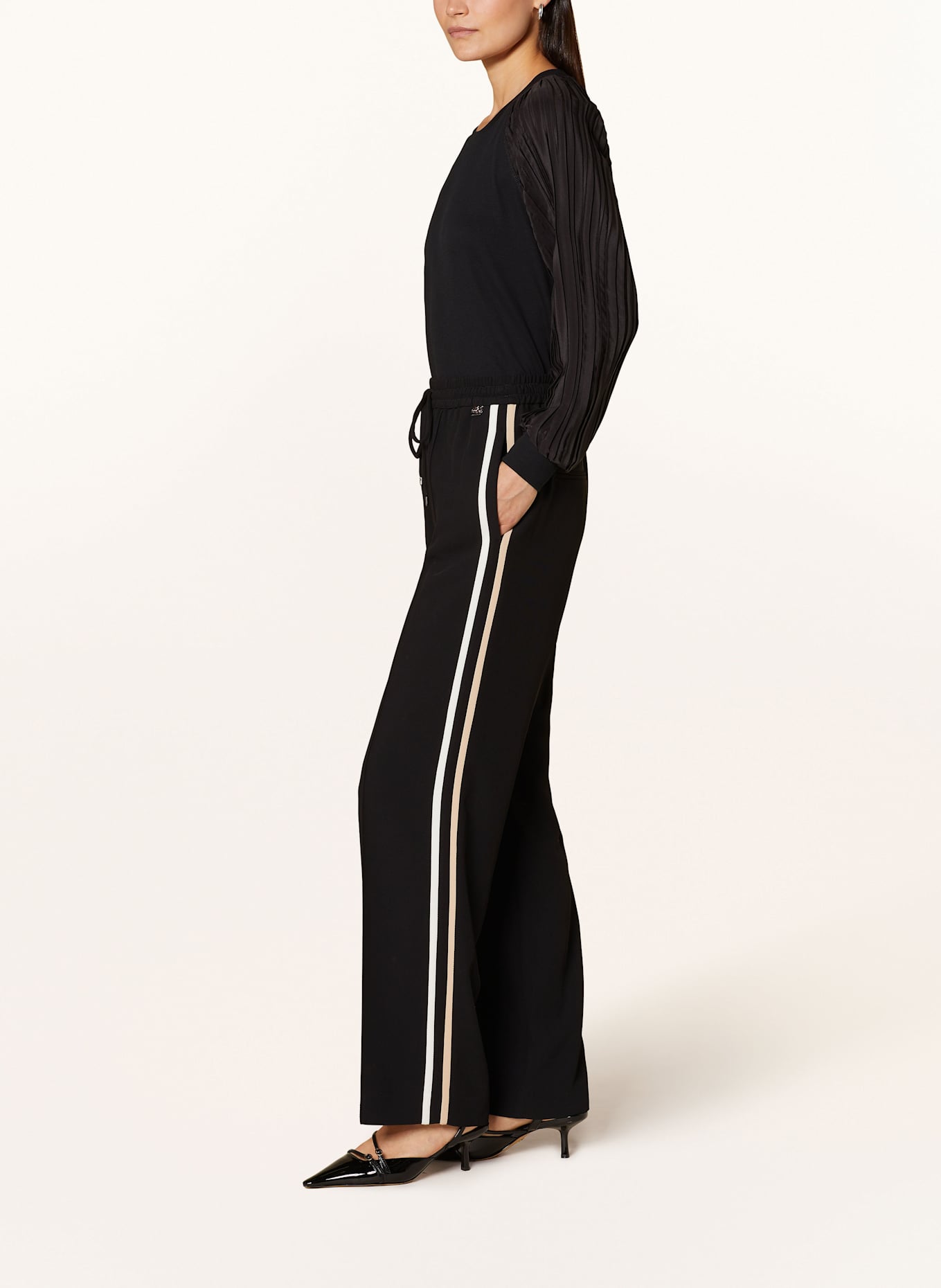 MARC CAIN Wide leg trousers WASHINGTON: 900 BLACK