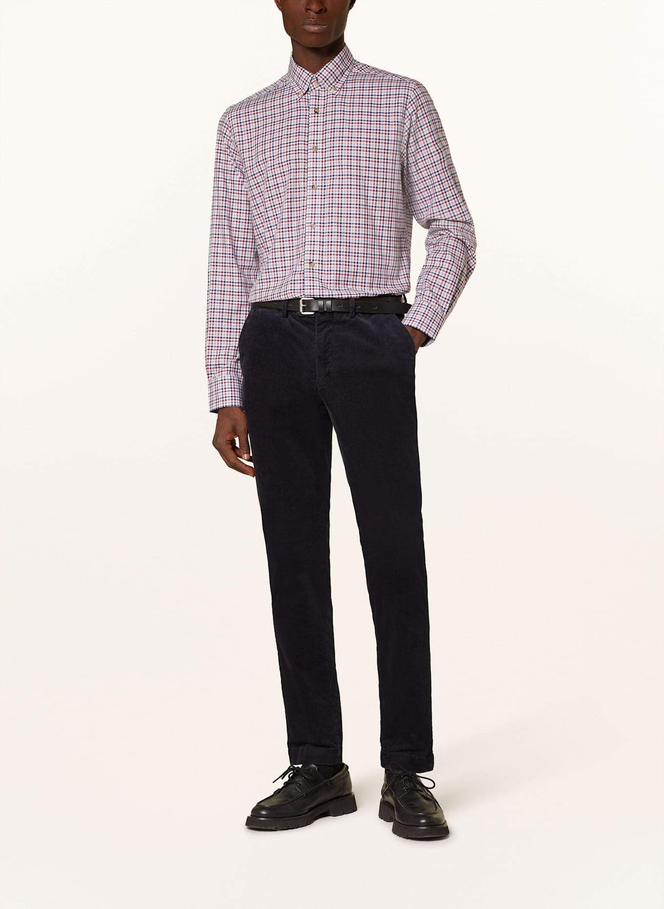 HACKETT LONDON Freizeithemd 3 COL BRUSHED GINGHAM: ROT/ WEISS/ DUNKELBLAU