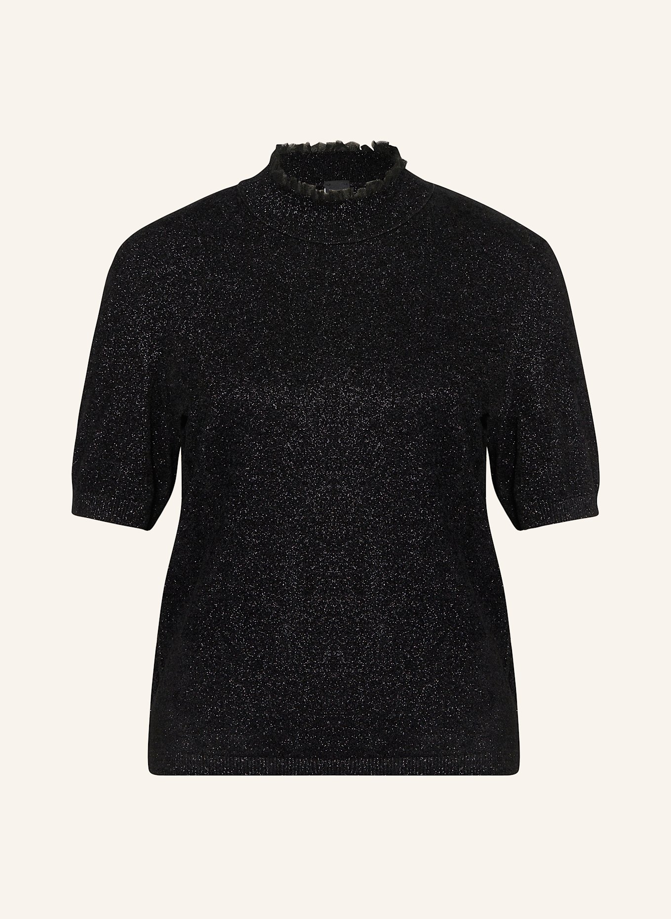 MARC CAIN Strickshirt mit Glitzergarn: 900 BLACK