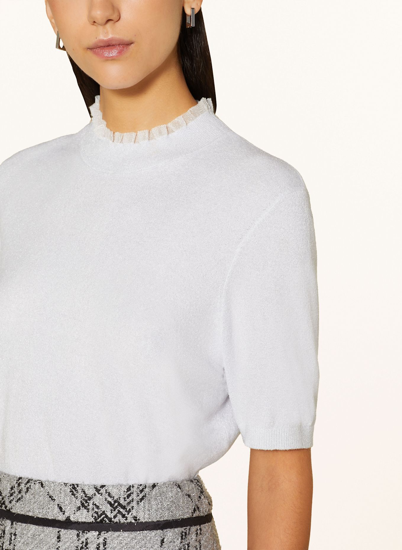 MARC CAIN Strickshirt mit Glitzergarn: 800 silver