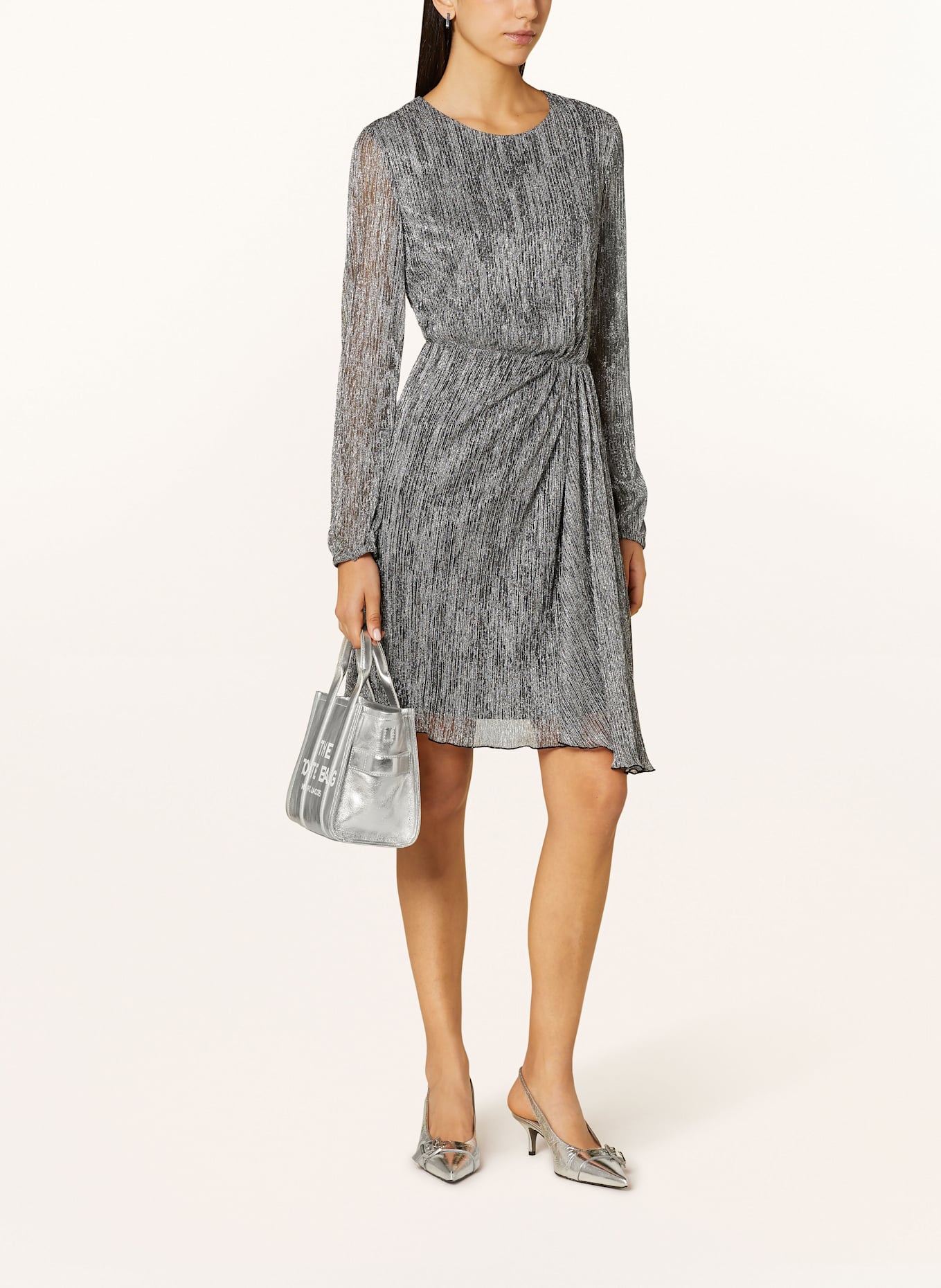 MARC CAIN Kleid mit Glitzergarn: 800 silver