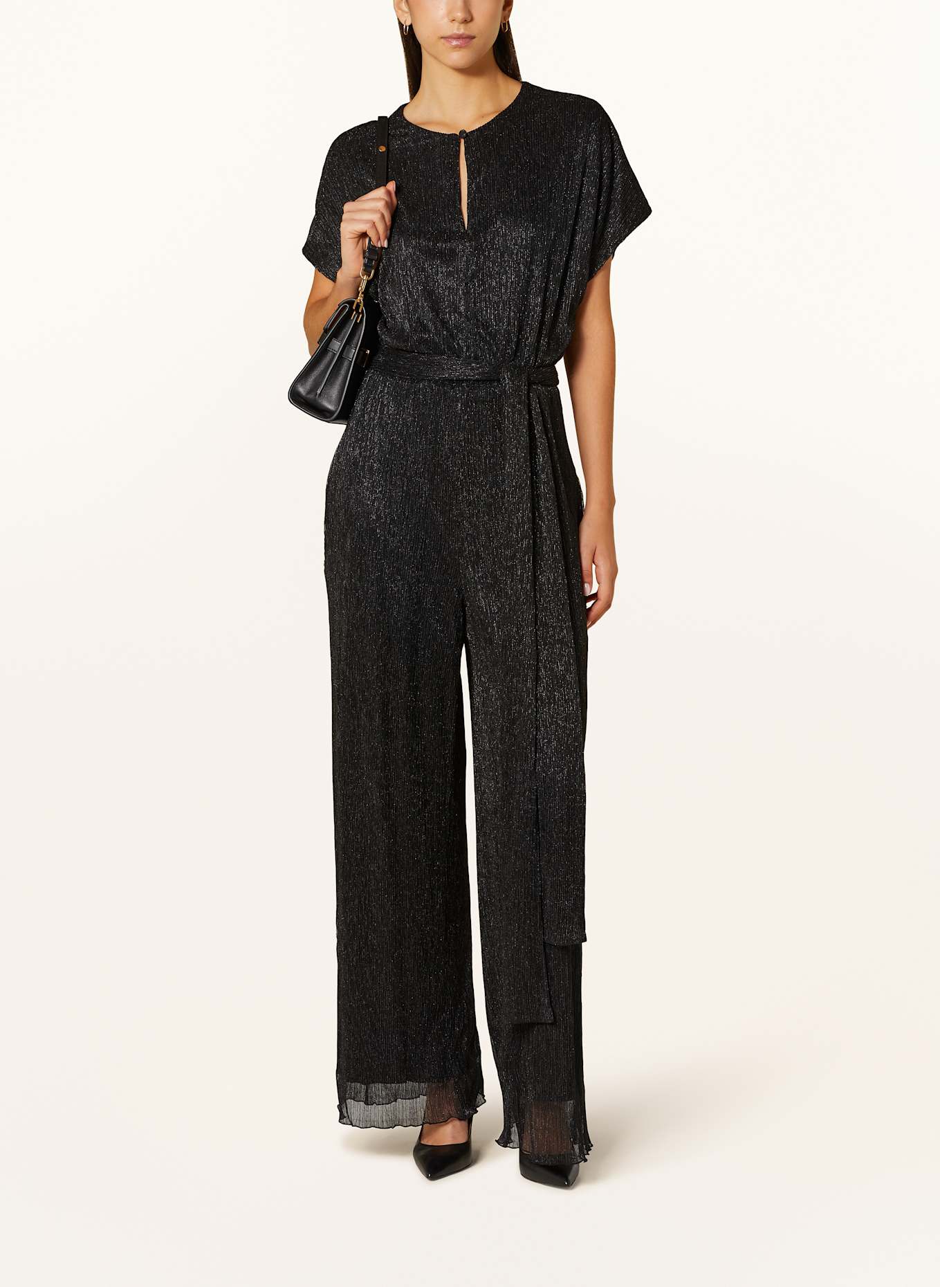 MARC CAIN Jumpsuit mit Glitzergarn, Farbe: 900 BLACK (Bild 2)