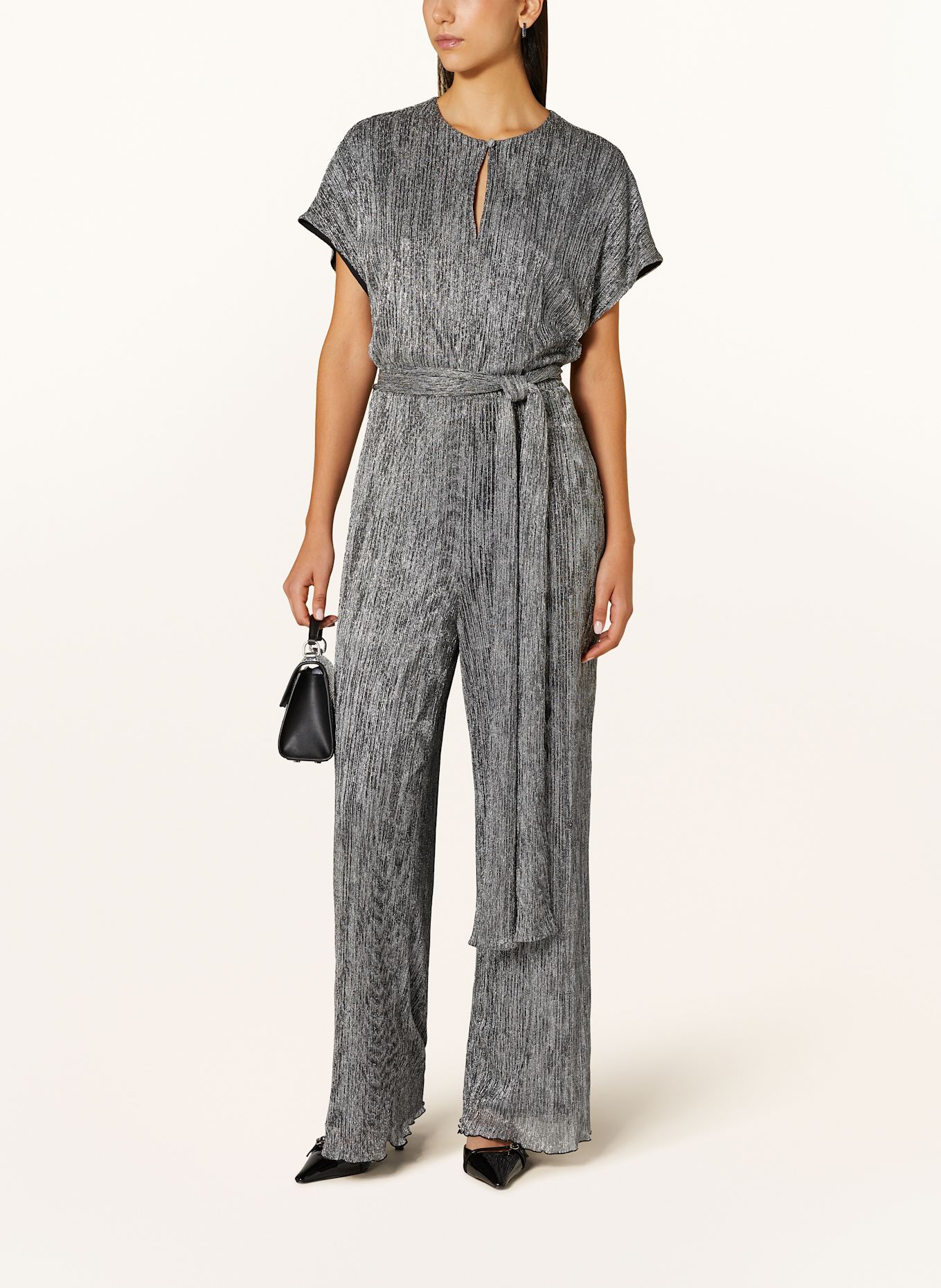 MARC CAIN Jumpsuit mit Glitzergarn: 800 silver