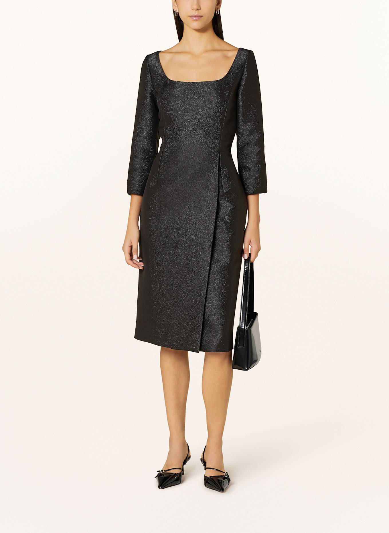 MARC CAIN Dress with glitter thread: 900 BLACK