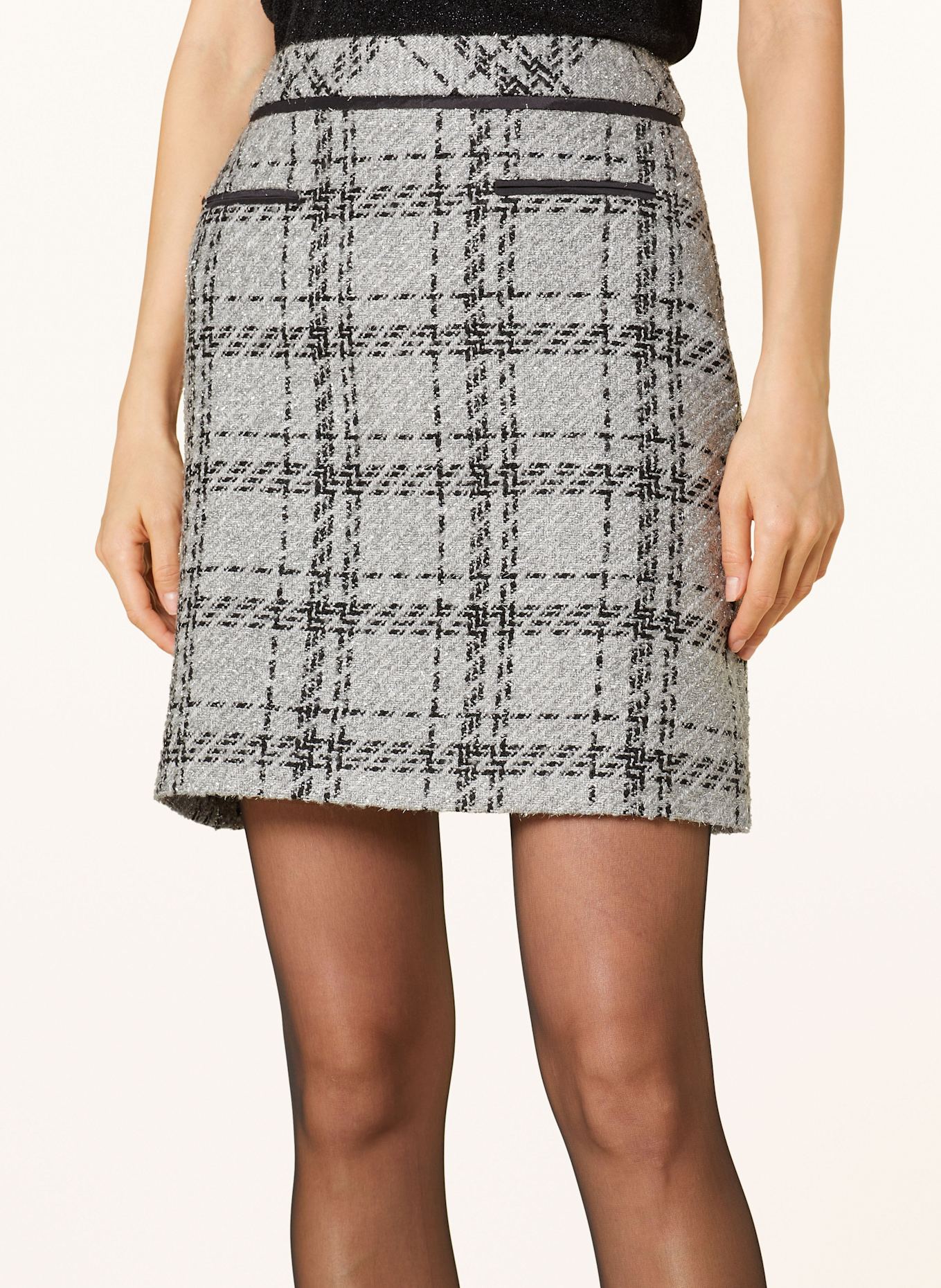 MARC CAIN Tvídová sukně s třpytivou přízí: 801 platinum grey